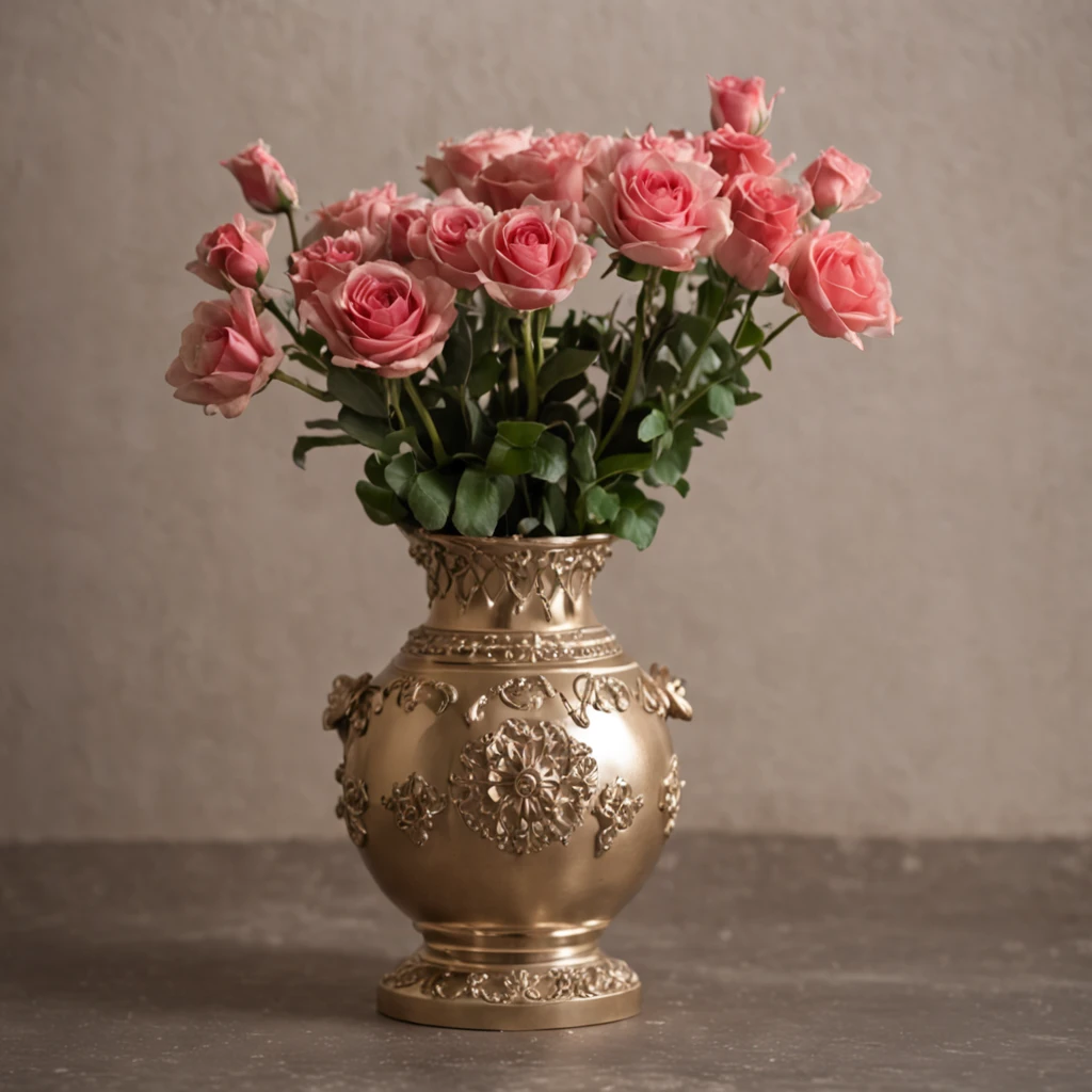 By make an ornamental vase of the future! Create a vase with metallic colors, You can follow some tips. First you can choose a material that has a metallic paint finish, Be made of clay or even plaster. Em seguida, You can paint the vase with metallic spray paints, which are available in several different colors. Remember to sand and clean the pot thoroughly before painting to ensure a smooth surface. Ademais, you can add futuristic details, such as geometric shapes or technological elements, para dar um toque especial ao vaso. I hope these tips help you create an amazing ornamental vase!