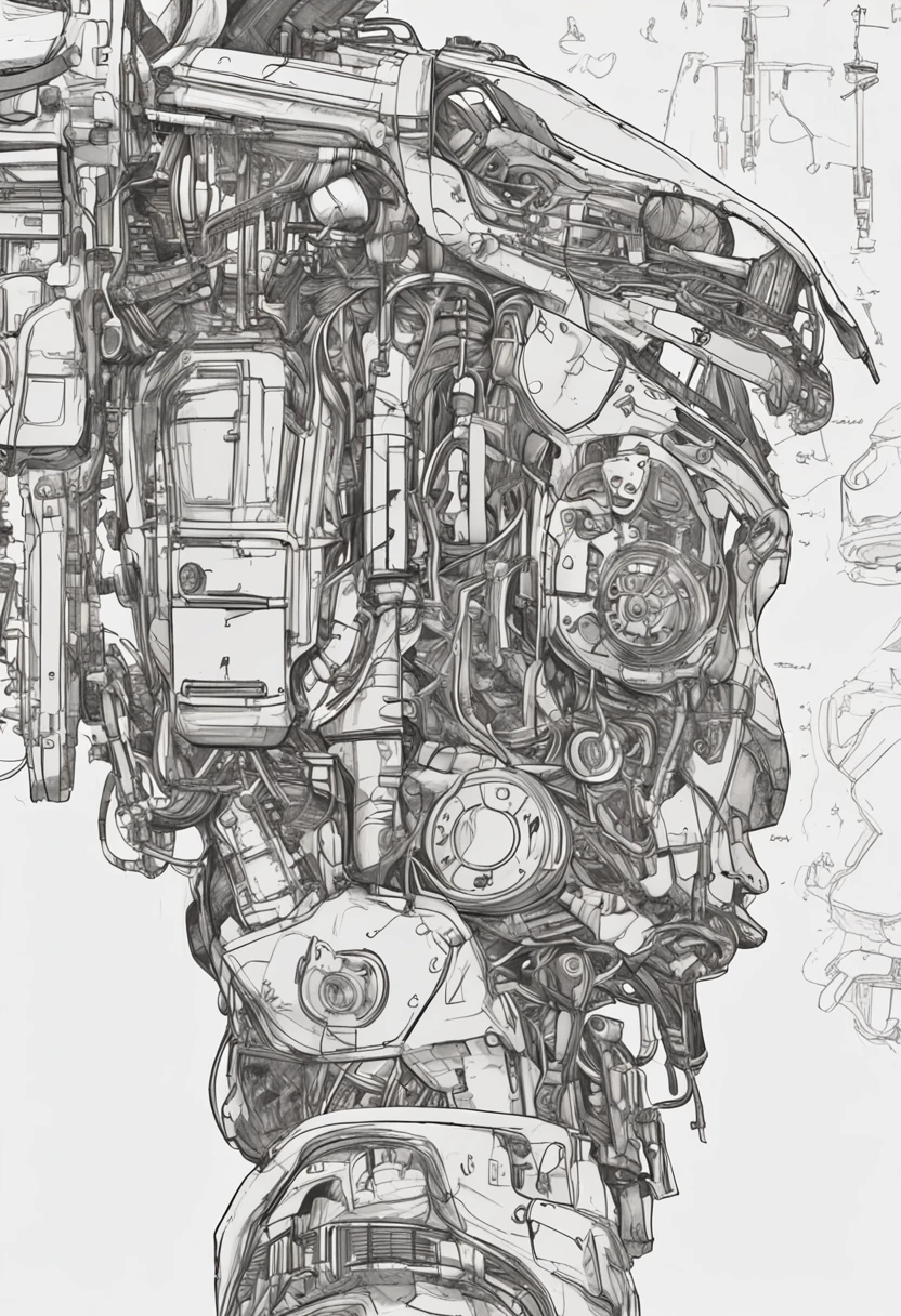 Create a desire for a character to become part of a machine. This character should have some emotional expression and the setting should refer to something more modern but portraying 2023. O foco deve ser dado ao personagem, but it must have a scenario. This drawing should fit the anatomy of an arm.