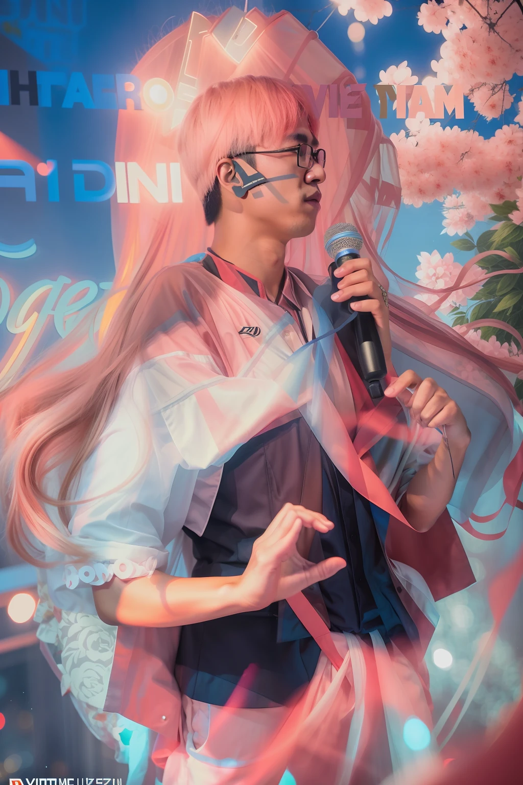 there is a man that is holding a microphone in his hand, dzung phung dinh, hoang long ly, phong yintion j - jiang geping, dao trong le, damien tran, taken in the night, event photography, david luong, shot on nikon z9, dang my linh, leng jun, darren quach