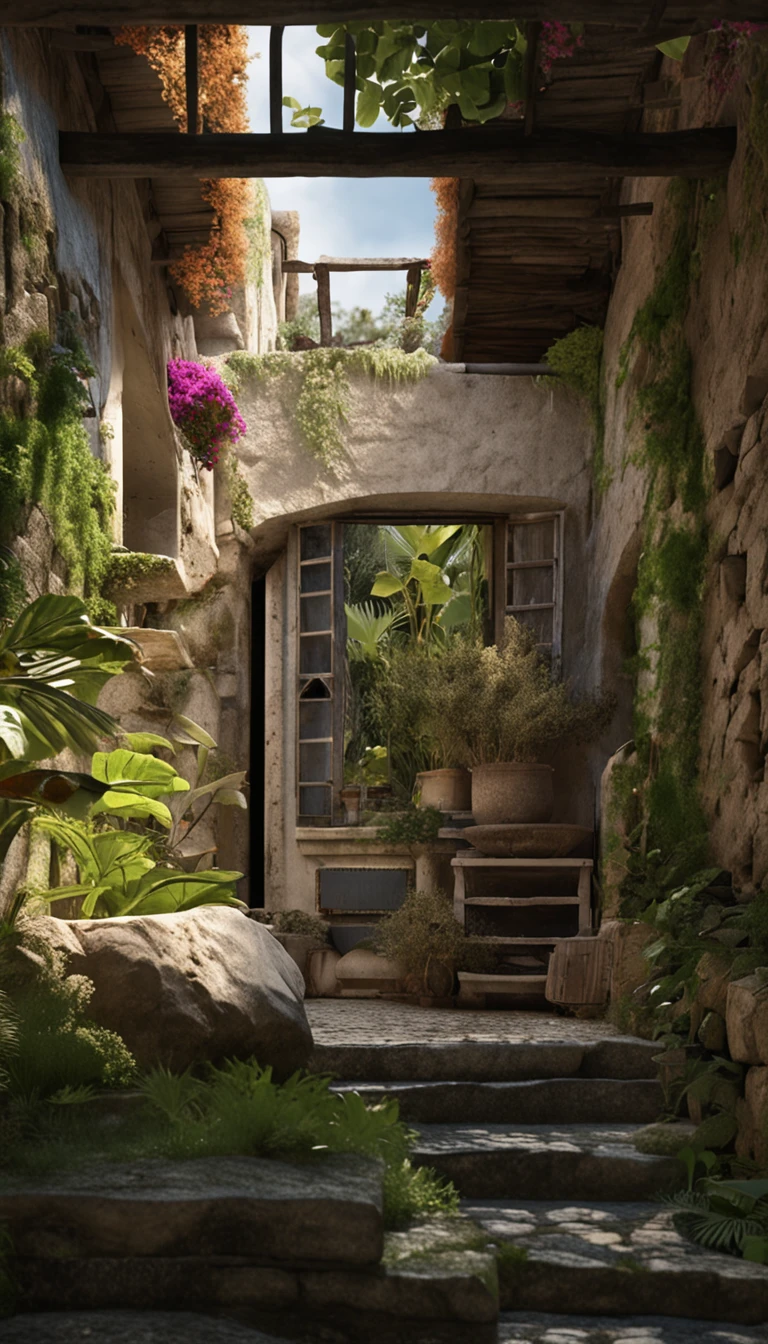 Carini Mutis, a small courtyard in the countryside, is surrounded by green hills,It's like an indisputable hideaway。The appearance of the yard is plain and quaint,No cumbersome decorations,But it exudes tranquility and pleasant atmosphere。The courtyard is surrounded by a ring of low stone walls,The walls are covered with green vines,It gives a feeling of simplicity and naturalness。