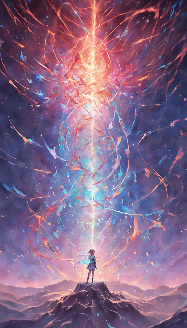 A woman standing on top of a mountain looking at a star - SeaArt AI