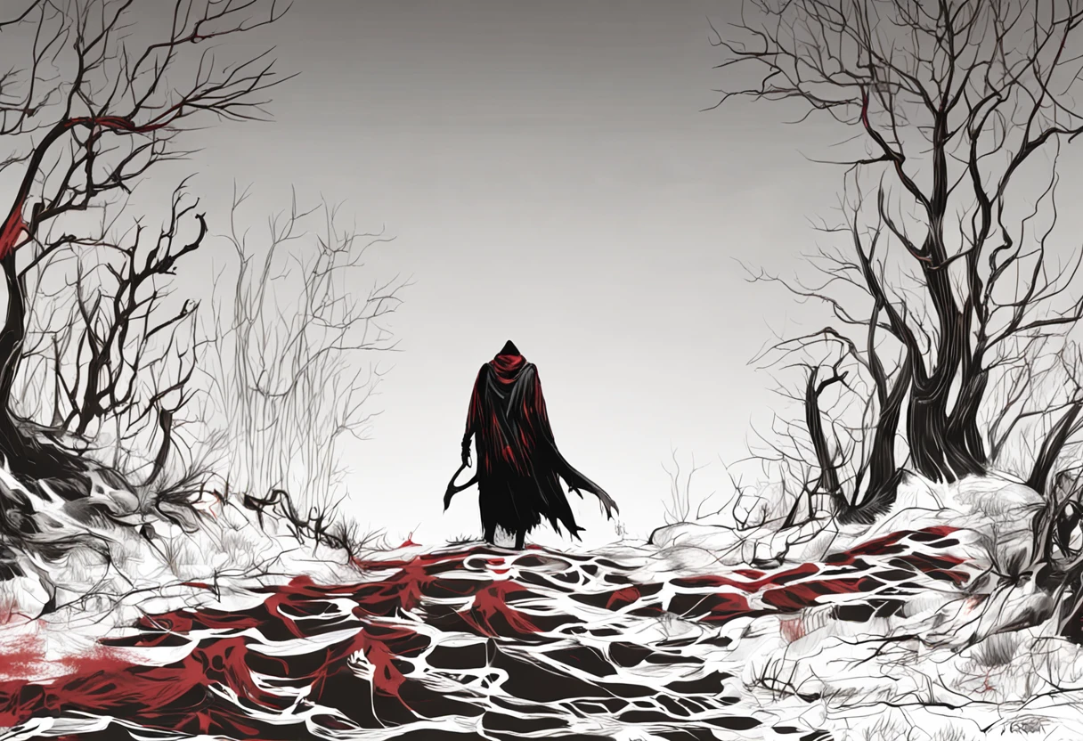 demonio vermelho e preto aterrorizante com unhas e garras em um cenario sombrio com nevoas e um clima escuro de terror, good composition, cores mortas, Jantar de terror, Gothic dinner, dark mist, Jantar macabro tenso, decomposition, Dark black liquid of the decomposing body, 12k resolution, sorriso do mal perverso, cena sombria escura em casa assombrada muito assustadora, ultra-detalhado, ((arte sombria)), πântano of horror, whole body view, head to toe, UHD