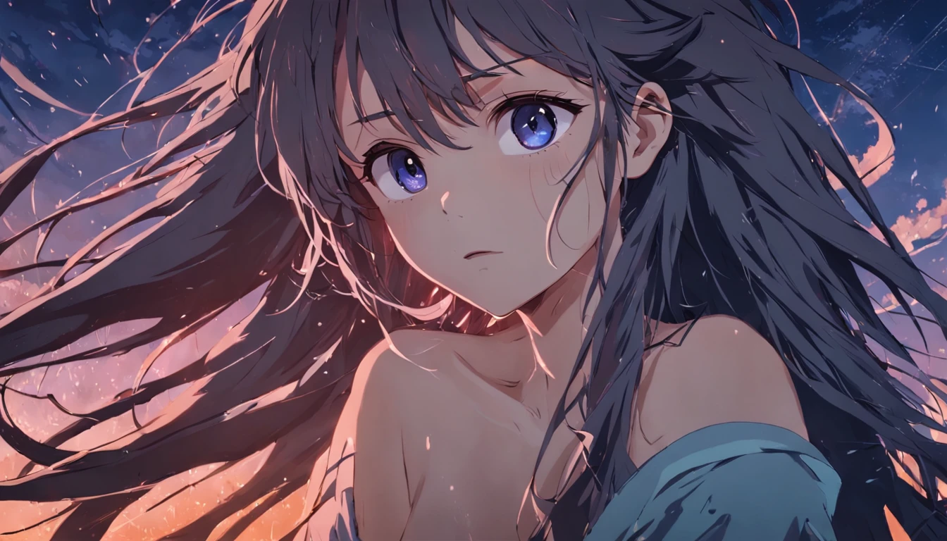 hair messy,Disheveled clothes,Longhaired Beauty