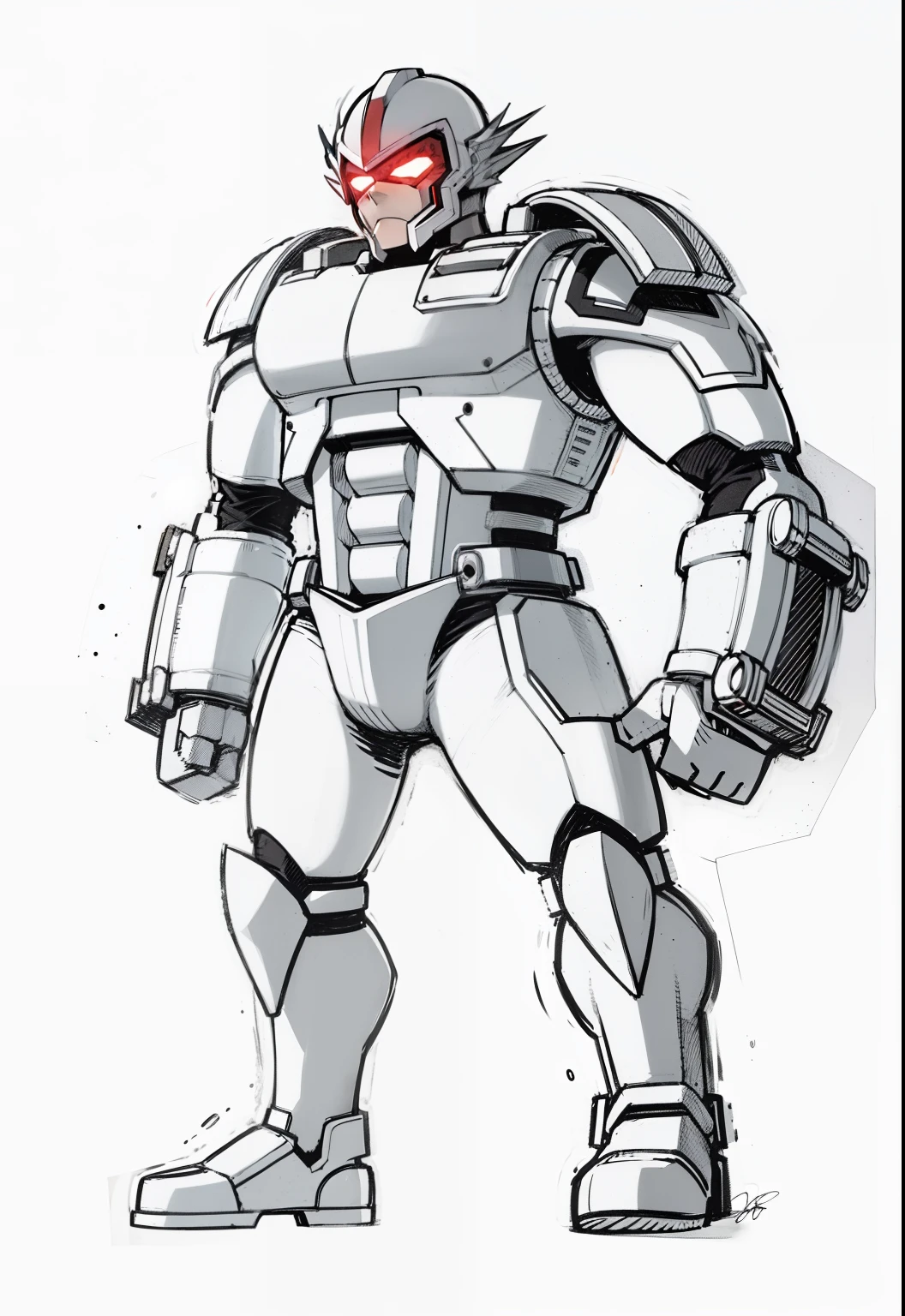My Hero Academia style, anime boy, male, young male, trending on artstation pixiv, (full body shot:0.5), covered head, helmet, covered face, white helmet with red visor, white helmet, helmet with red visor, hero costume, full body suit, mechanical white armor suit, Perfect anatomy, Super Detailed,