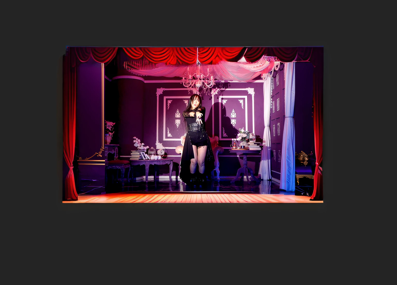 Theater stage、Red curtains in the theater、gotik、Old Western-style building、