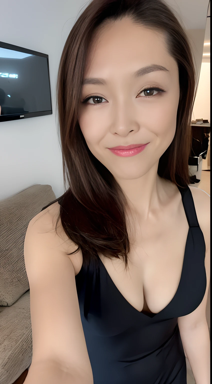 ((beste Quality、8K、A masterpie:1.3))、1Women、japaneselady、熟女、45 years old、Model body type、Female Ophthalmologist、Float NovaFrogStyle、((In a detailed hotel room))、Lying on your back on the bed、Gently smiling face、Blue underwear