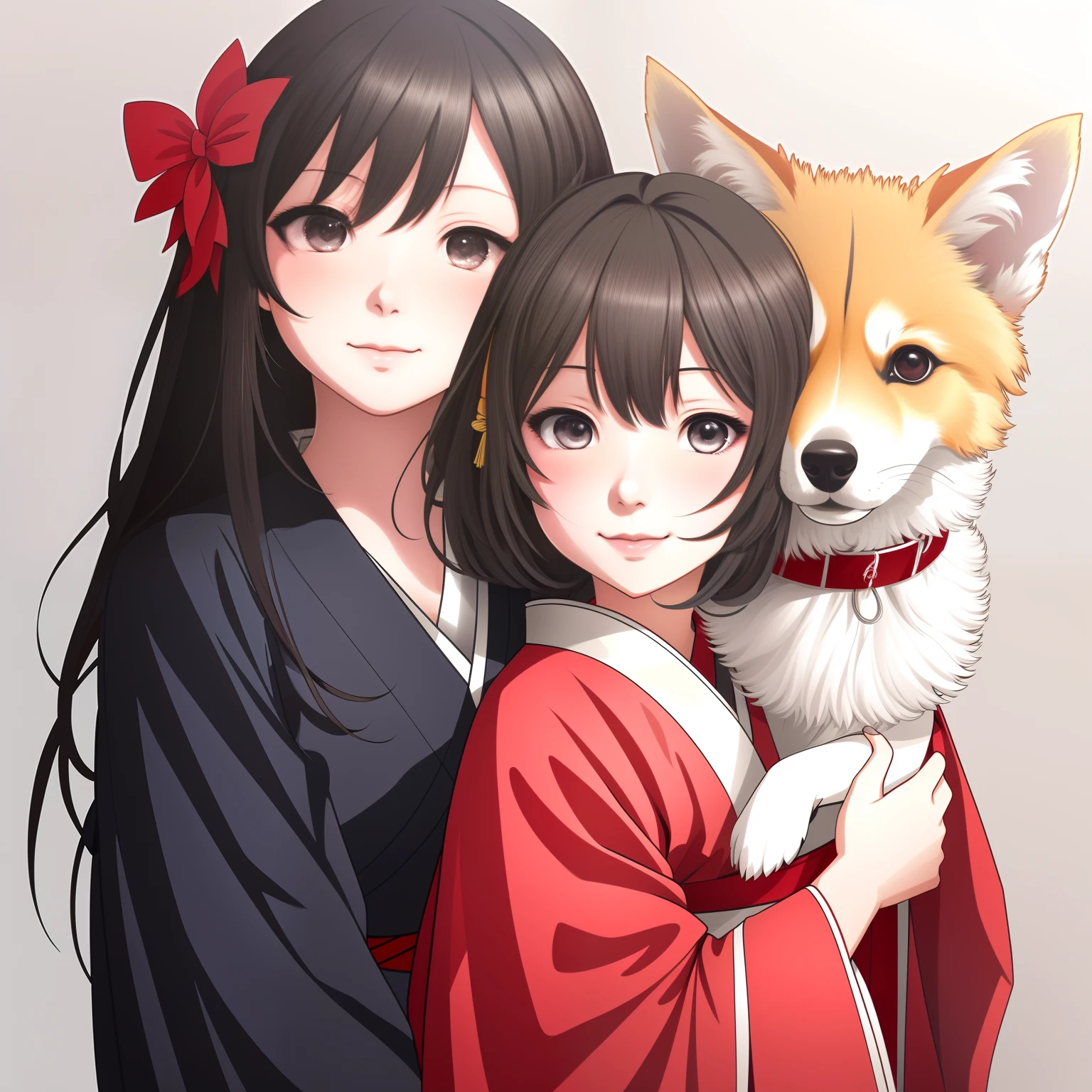 (masterpiece:1.2, best quality), 3girls, , loli,etite,at chest, white hair, (big white fox ears), ginger hair, (big ginger fox earlack hair, (big black fox ears), (white kimono), (black kimono), (red kimono), naked breast, topless, nipple, hugging, blush, smile, shy, winter, snow, winter forest, anime minimalist, watercolor