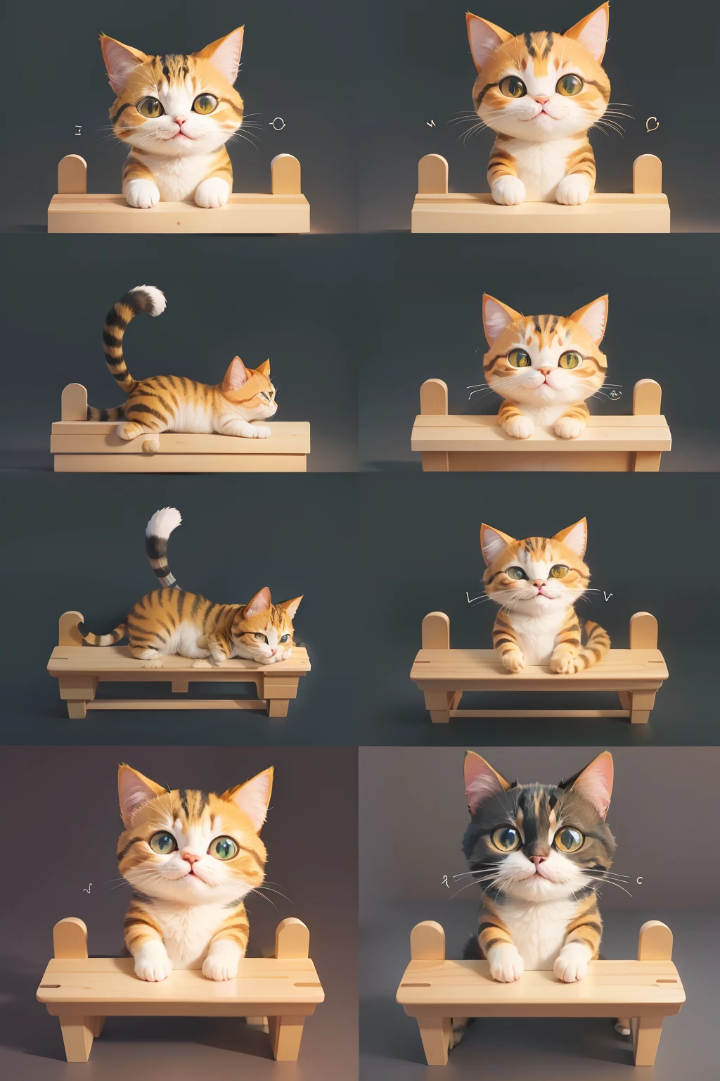 Cute puppet cat，Continuous action diagram