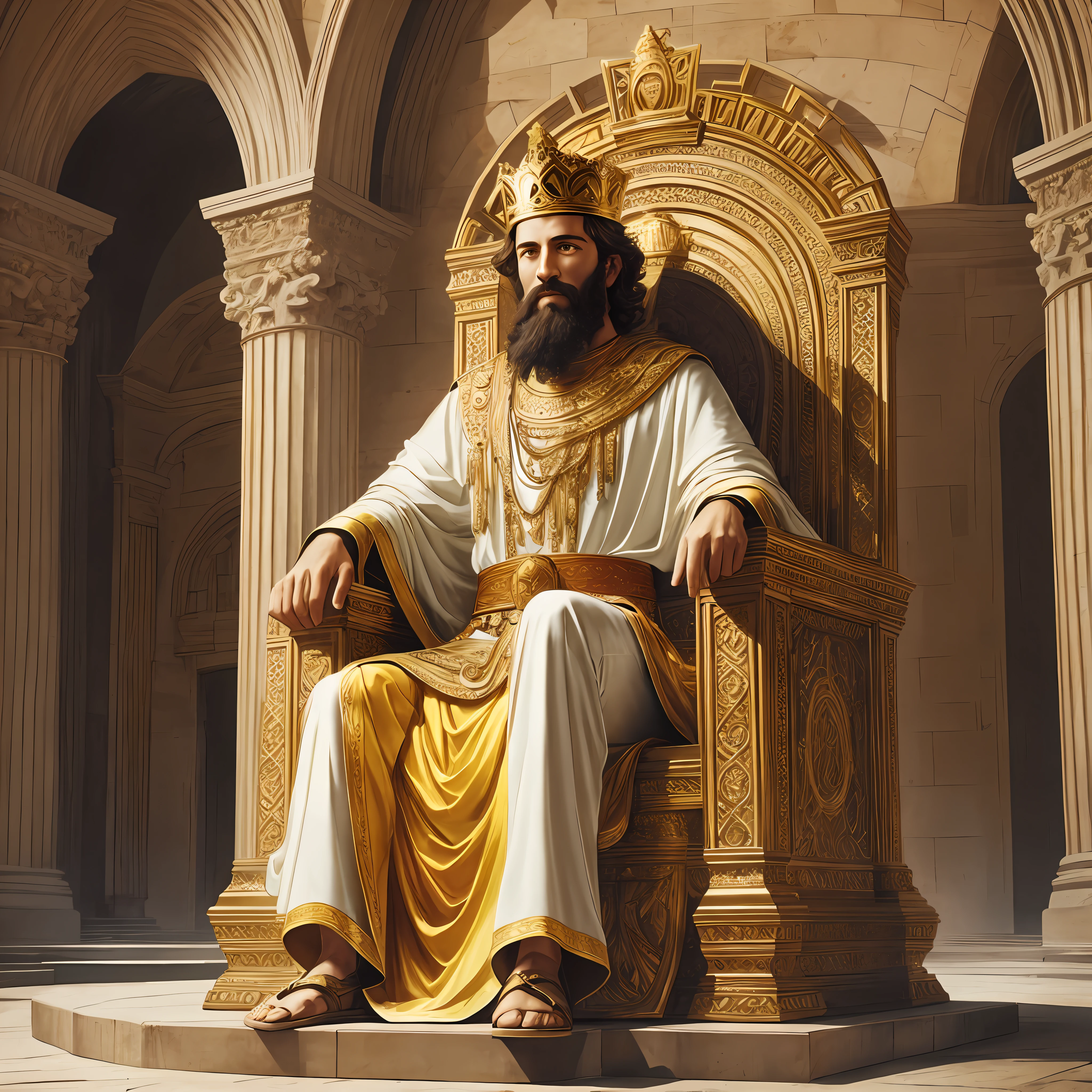 King David sitting on his throne --auto --s2