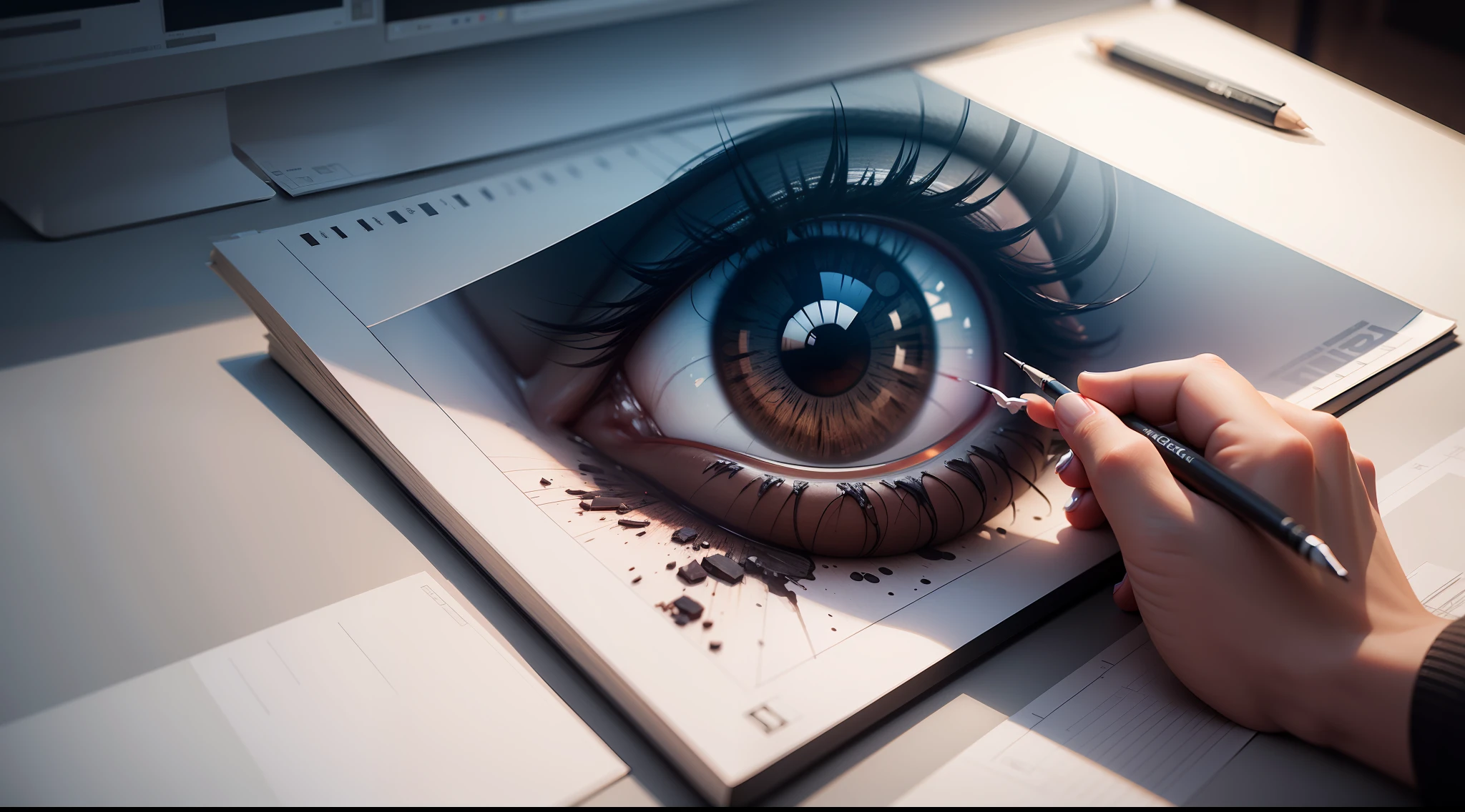 Designer creating ultra realistic 8K looking 3D drawing