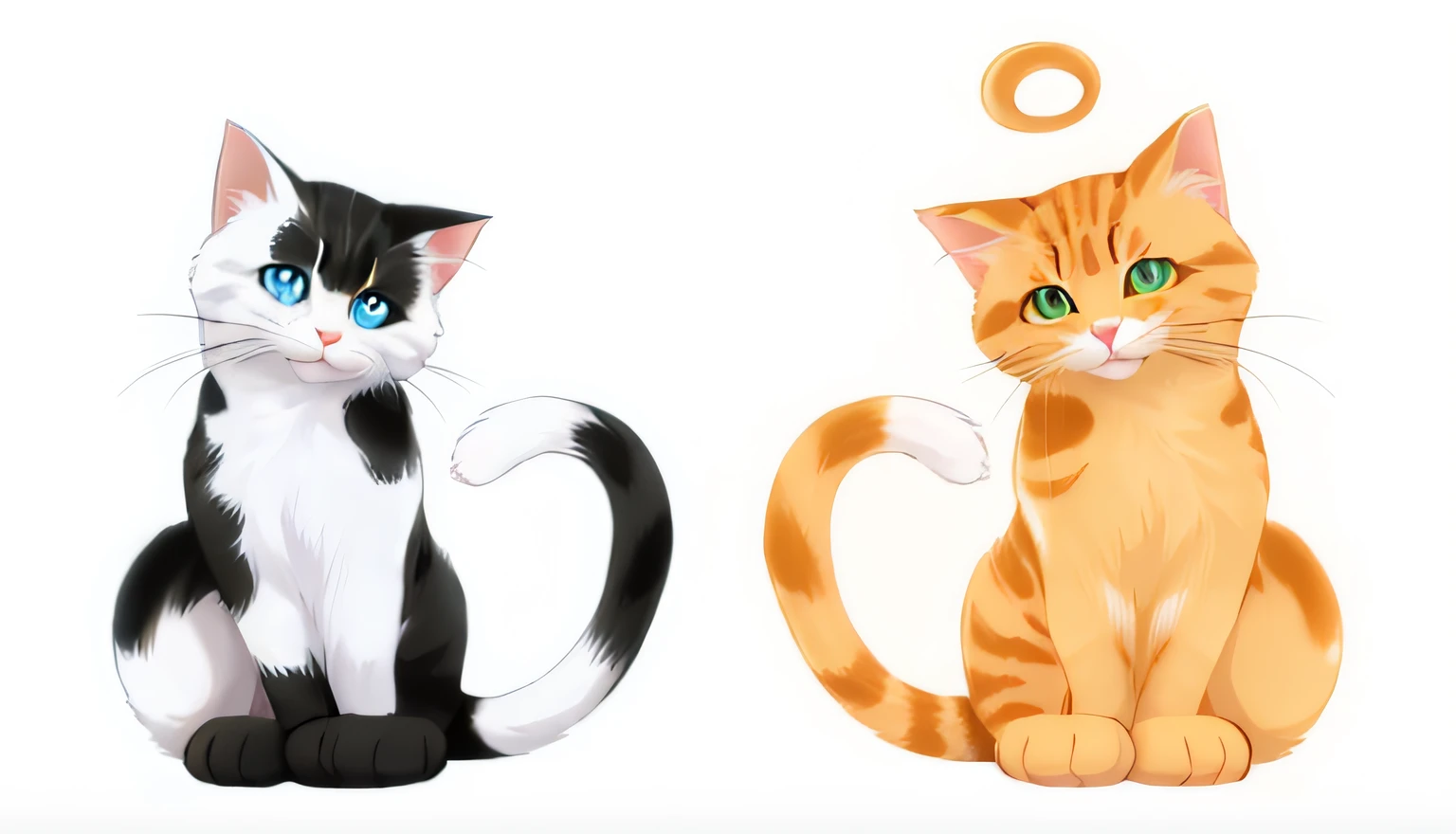Pubic area is clear,filigree,Two cute cartoon cats,The is facing the audience