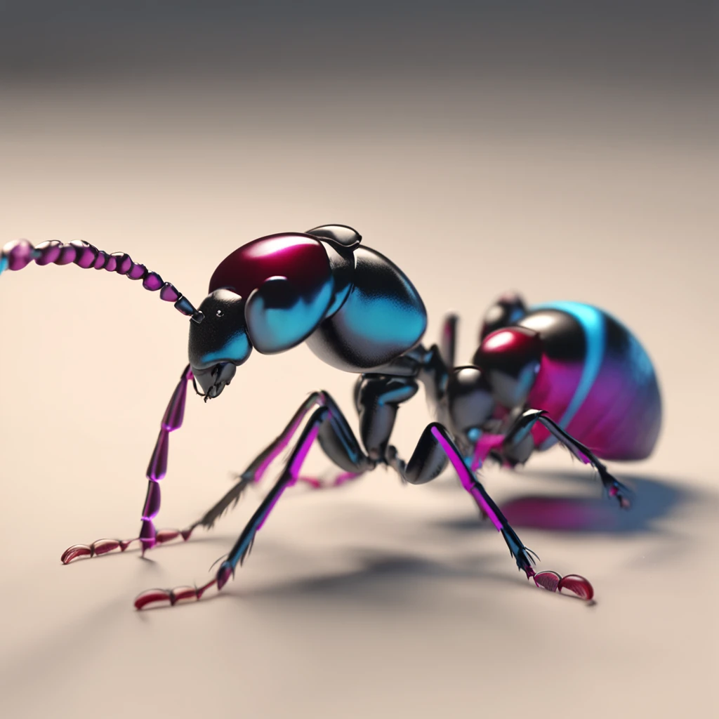 An ant drags a raspberry,Dreamy light,High-angle lens shooting,photorealistic cinematic render, Cinematic 3D rendering, realistic cgi render, Depicted as a 3D rendering
