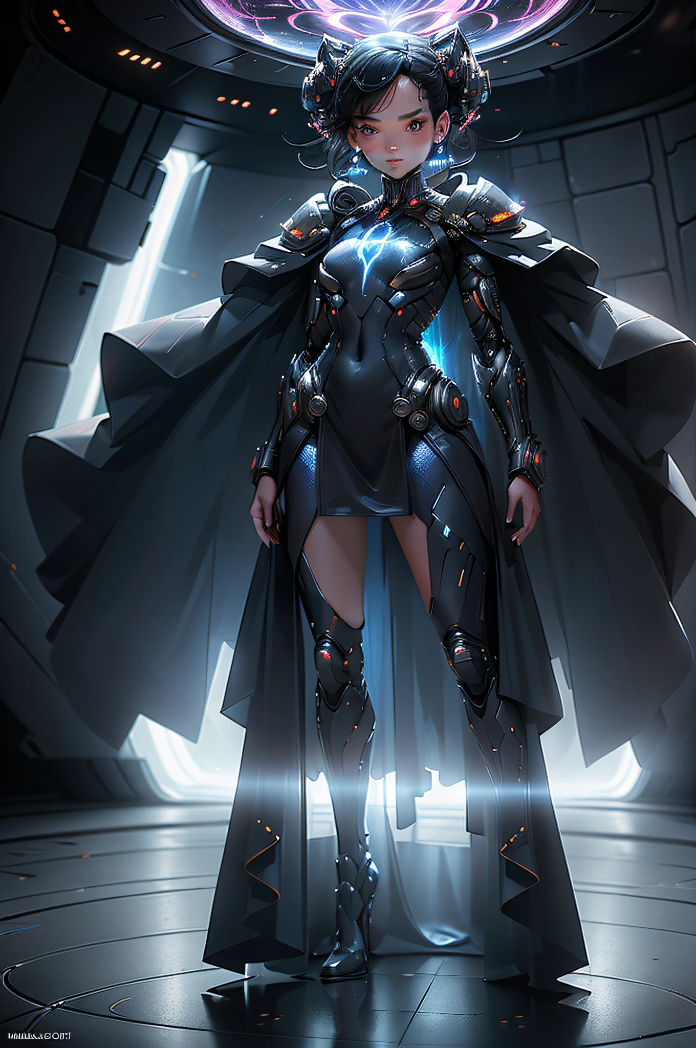 (Hyper real:1.4),
(((full body shot:1.5))), (((full body))), raw, emotional, dynamic, distortion for emotional effect, vibrant, use of unusual colors, cute cinematography, (realistic:1.2, photo realistic:1.4),
superhero with magical abilities, conjuring elements like fire and lightning, emanating an aura of mystique, ((a Colorful, Ultra detailed Teleportation specialist)) (Creating a clone of oneself to confuse enemies in A space colony built within the hollowed-out interior of a massive asteroid.)