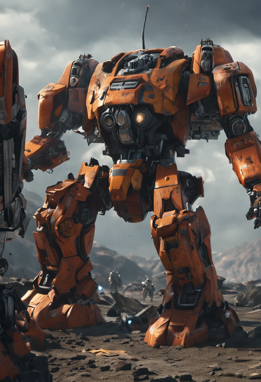 mechs，holding a shield