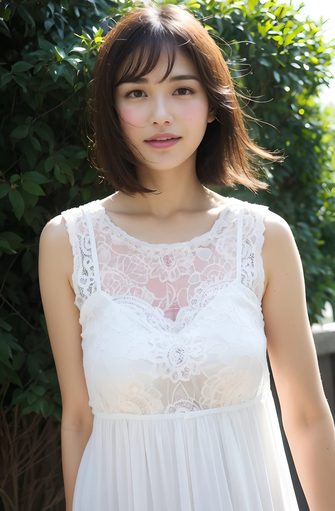 soft toned photo,1girl,Japanese model girl,short hair,bangs,(dark tanned skin:1.1),cute girl,flat chest,
BREAK
(overwhelmingly beautiful artistic professional photo:1.3),
(stylish perfect famous pretty model:1.3),
(white casual dress:1.4),
spectacular stylish forest scape,(bokeh:1.5),
BREAK
(stylish charming feeling:1.1),
(dynamic pose:1.3),dynamic angle,(artistic and stylish composition:1.5),
stylish model posing,upper body,(standing:1.2),
cheeky facial expression,composed expression,smile,
BREAK
(absurdres:1.3),(ultra detailed photograph:1.5),(detailed face and skin:1.3),(ultra high res:1.5),(photorealistic:1.5),hyperrealistic photography,best quality,symmetric clear eyes,well-groomed face,(ray tracing:1.3),