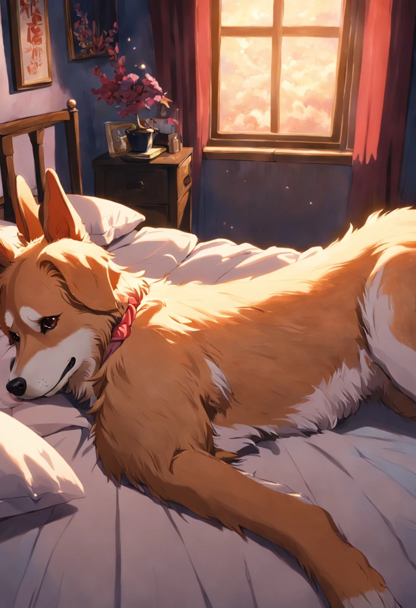cachorro pelado no meio da cama com seios grandes de fora, nudez