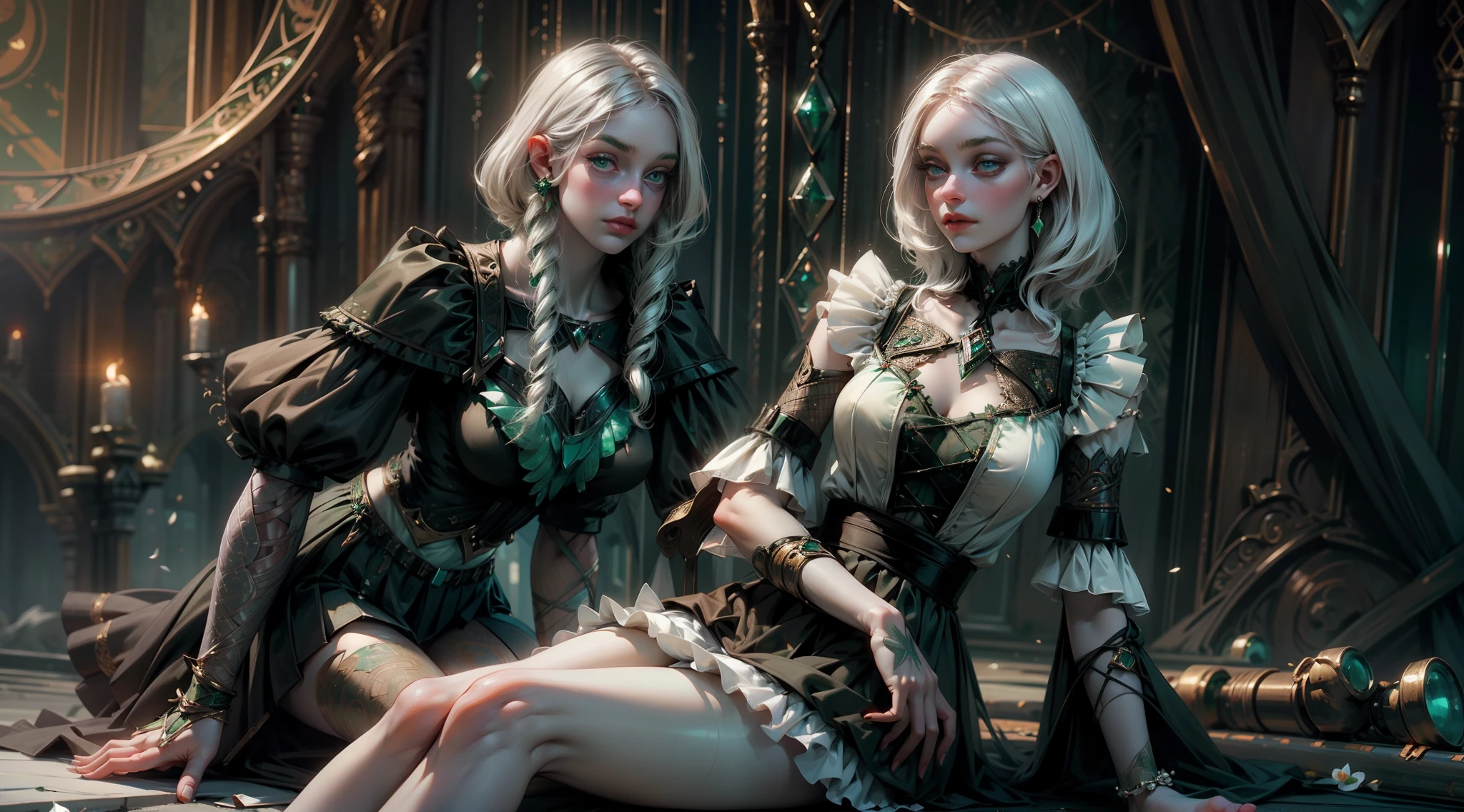 (beautiful detailed very cute pale face), (pale skin), (((very pale))), perfect and well designed shiny eyes, (beautiful detailed (emerald:1.3) marsh eyes:1.05)