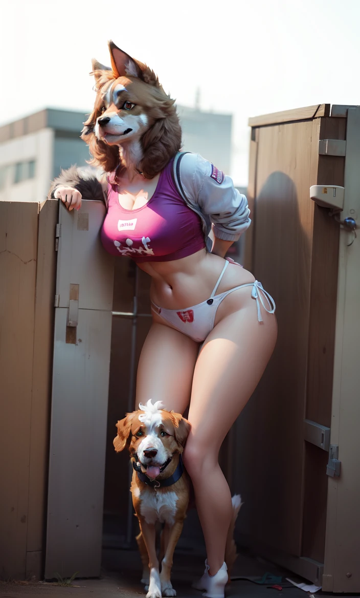 Anthropomorphic characters of furry dog girl ,wedgie atomic_wedgie