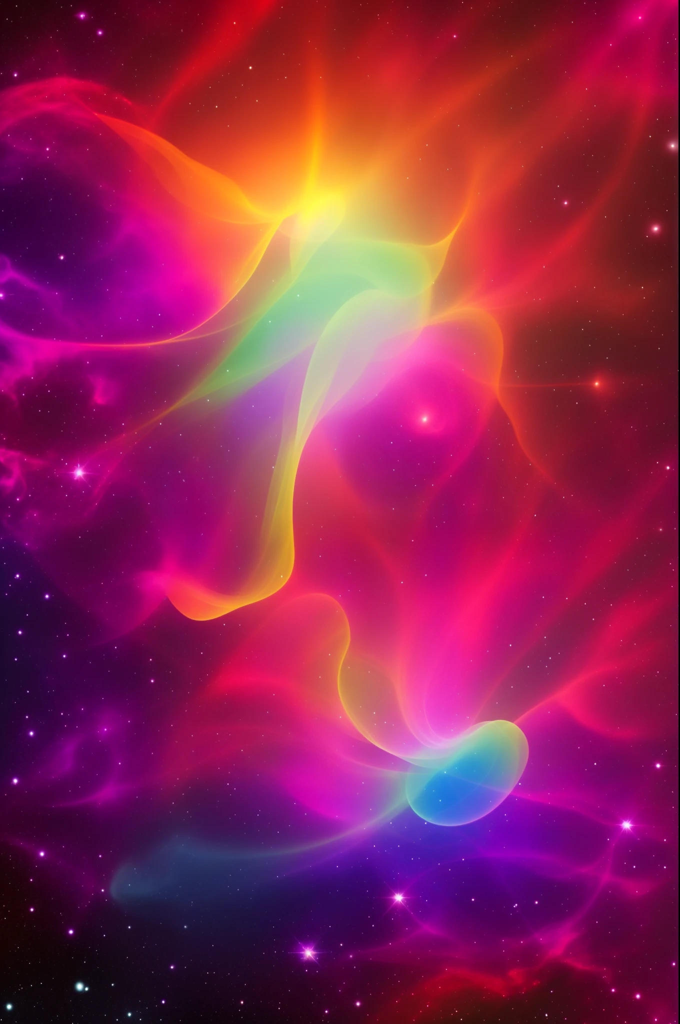 Create a series of images that go together as a set. Psychedelic nebula space