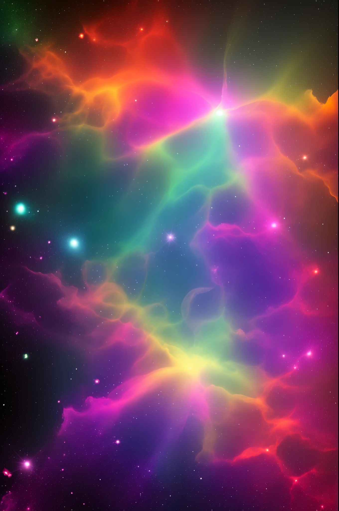 Create a series of images that go together as a set. Psychedelic nebula space