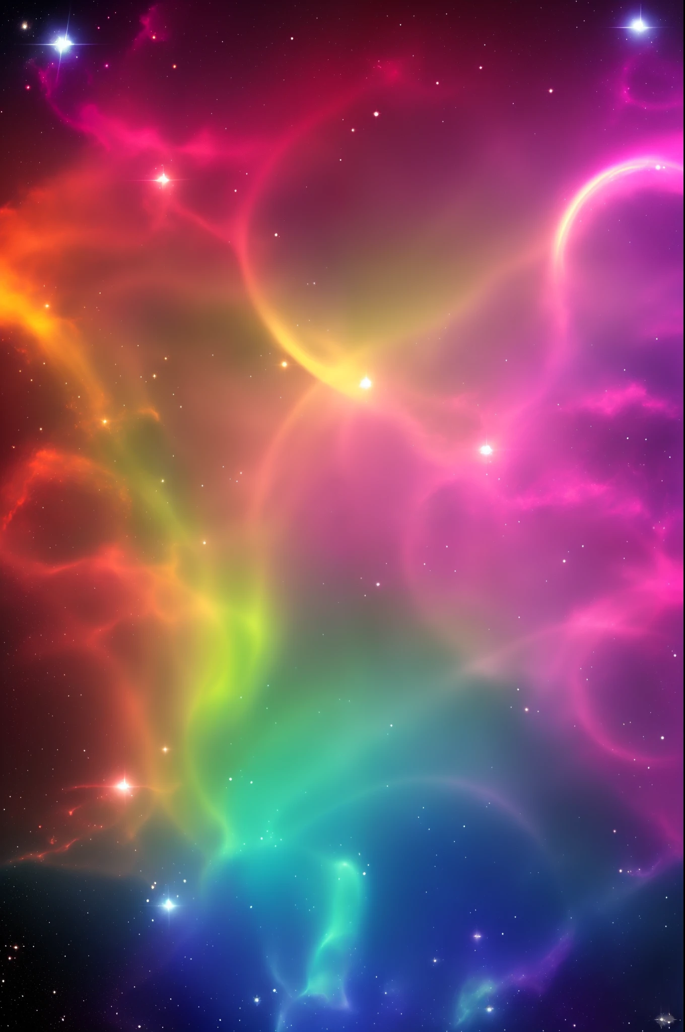 Create a series of images that go together as a set. Psychedelic nebula space