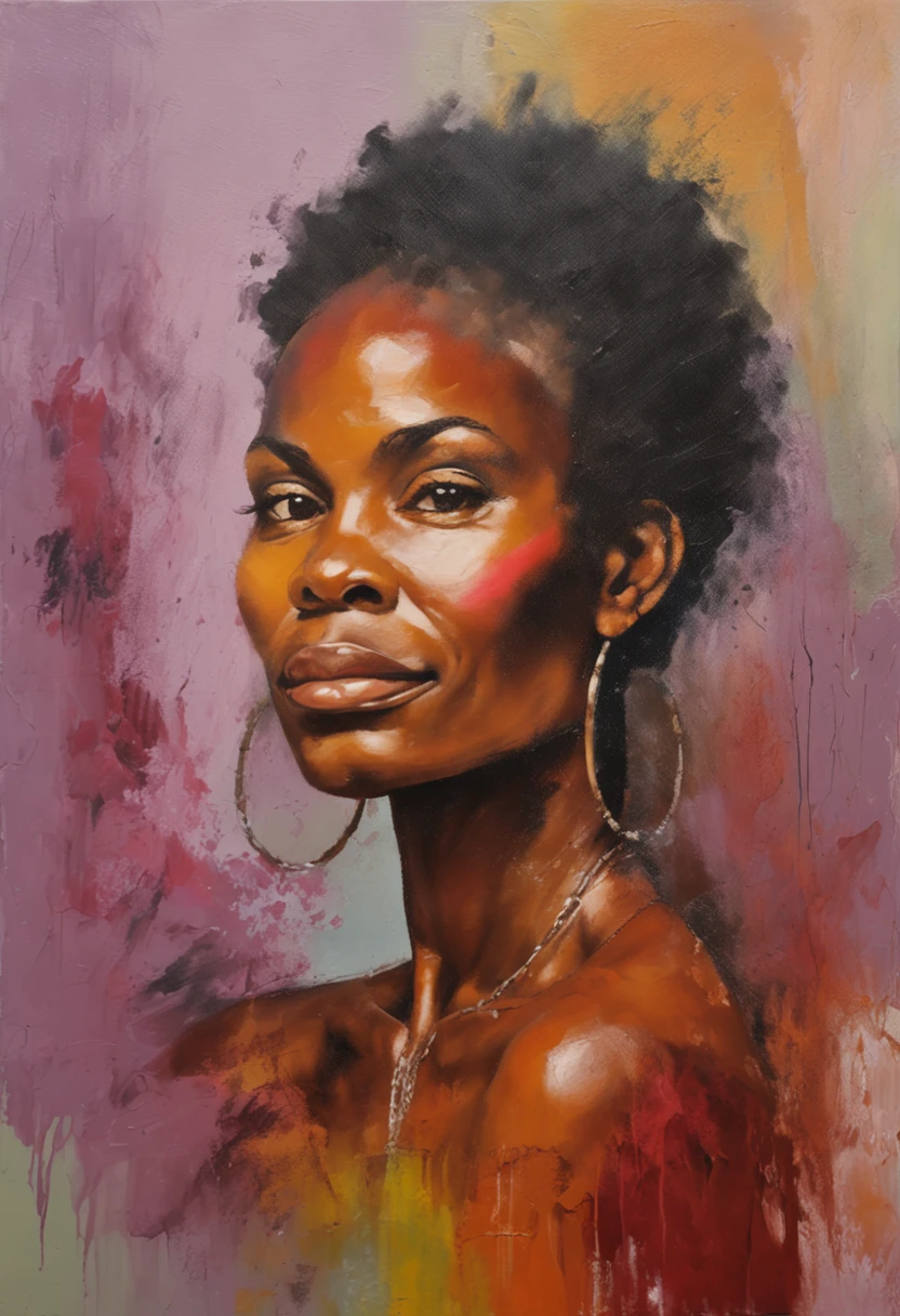 "poster, retrato, mulher negra, bonito, Rosto detalhado, Metade, Pose olhando pro alto, na Africa, belas paisagens, Grande profundidade de campo, Arte Digital, obra prima, Qualidade UHD".