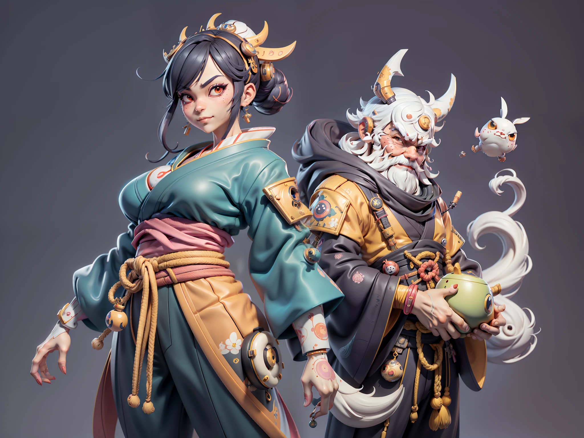 (Daisaku),(Need),(Super meticulous),(full bodyesbian:1.2),Japanese ukiyo-e girl,japanese geisha,Beautiful,Oriental dragon,Aeolian Thor,Raised sexy,爆乳,Oriental face,TV Anchor,Bust portrait illustration,Alone,In black suit,a blue tie,The face is slightly chubby,The face was clean,without a beard,Black super short hair,Black eyes,Smile confidently,3C computer sub-products,iPad, iphone,Digital painting,3D character design by Mark Clairen and Pixar and Hayao Miyazaki and Akira Toriyama,The illustration is a high-definition illustration in 4K resolution,With very detailed facial features and cartoon-style visuals。