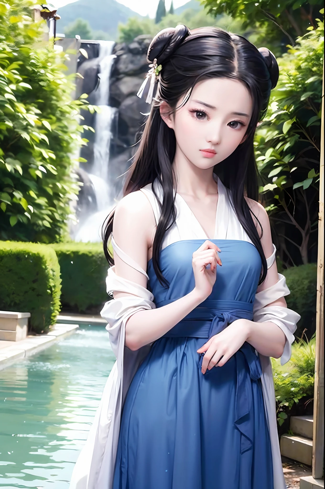 best quality, masterpiece, liuyifei, upper body, ru_qun, Hanfu