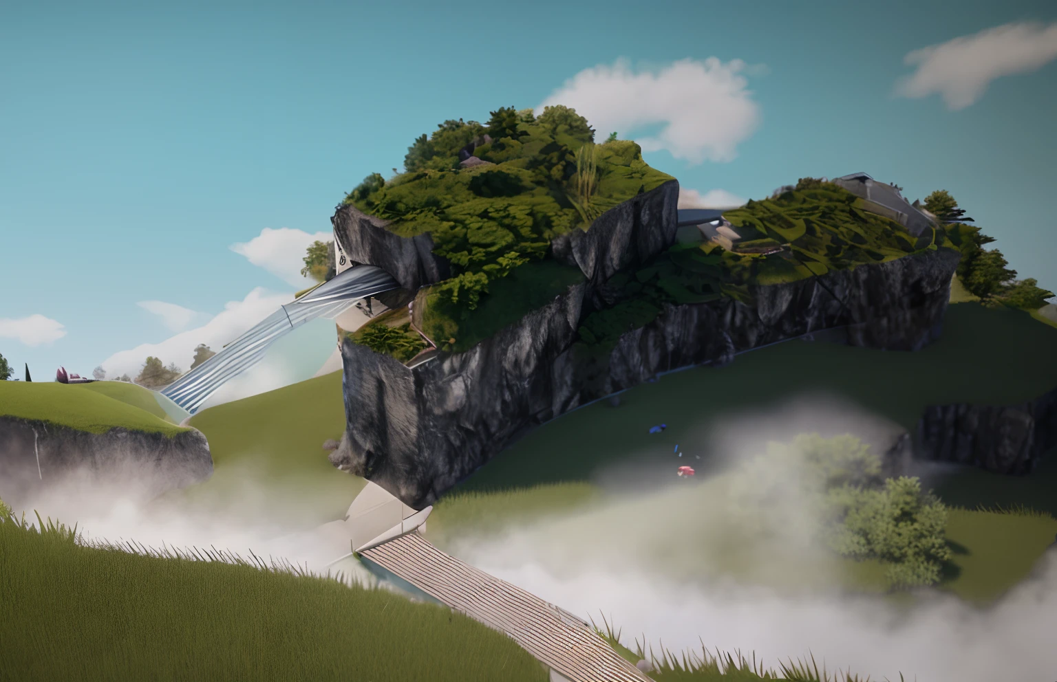 add grass, trees