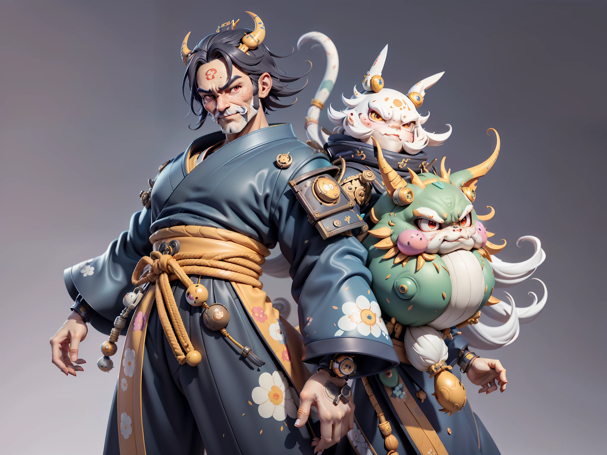 (Daisaku),(Need),(Super meticulous),(full bodyesbian:1.2),Japanese ukiyo-e girl，japanese geisha，Beautiful，Oriental dragon，Aeolian Thor，Raised sexy，爆乳，Oriental face，TV Anchor，Bust portrait illustration，Alone，In black suit，a blue tie，The face is slightly chubby，The face was clean，without a beard，Black super short hair，Black eyes，Smile confidently，3C computer sub-products，iPad， iphone，Digital painting，3D character design by Mark Clairen and Pixar and Hayao Miyazaki and Akira Toriyama，The illustration is a high-definition illustration in 4K resolution，With very detailed facial features and cartoon-style visuals。