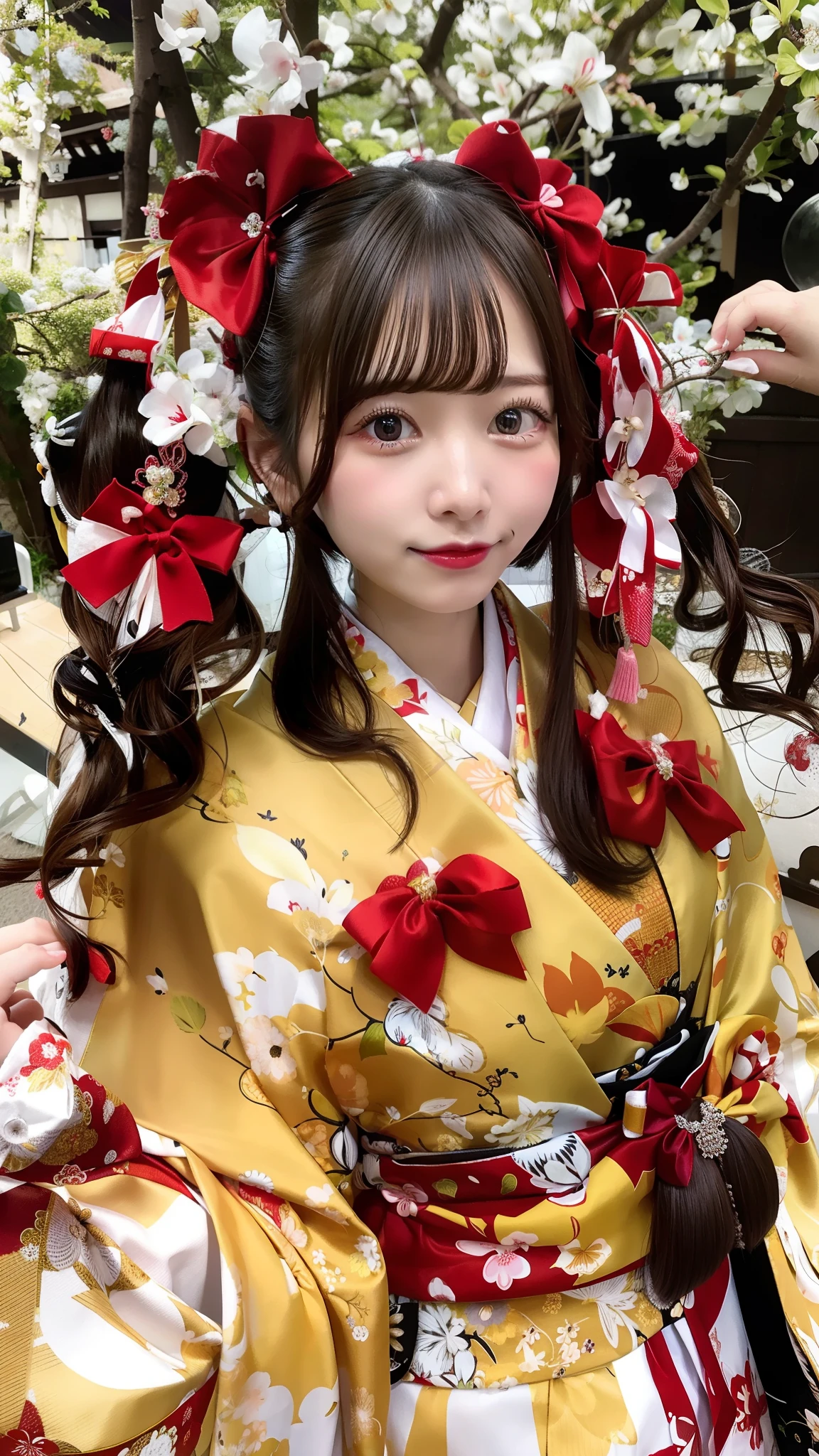 kimono、gals、bow ribbon、frilld