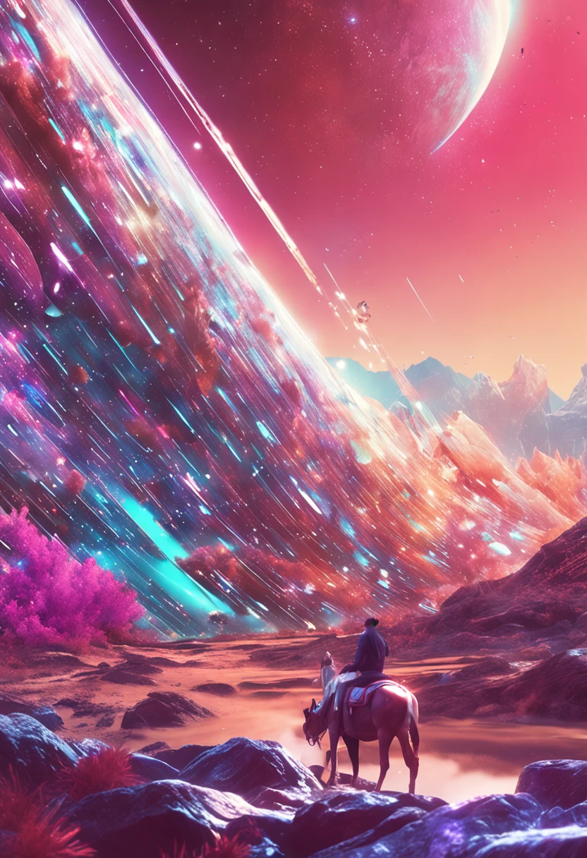 (The stars shine，Bright and gorgeous，Extreme color，The legacy of 8K，Wonders of the universe)，The stars shine，Bright，Gorgeous，opulent，Extreme color，Wonders of the universe，8K,4K,legendary masterpiece，Starskrim。