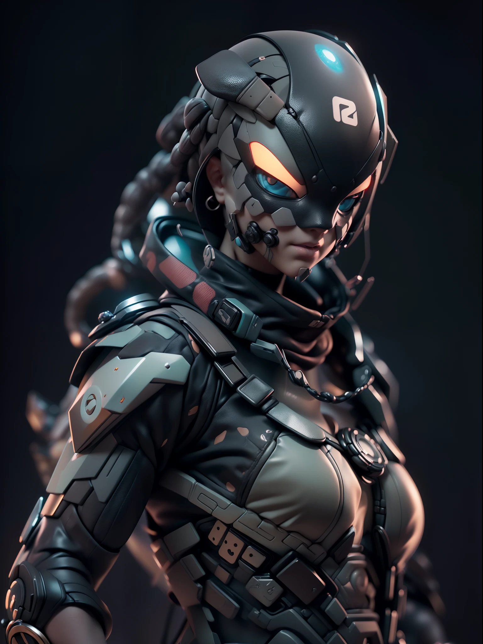 (Blind box toy style:1.3),((Full body shot)),(anthropomorphism),(1 strong snake warrior,solo)(((solo))),opaque mask,transparent plastic mecha,dreamy glow, cyberpunk style,Clean black background,black style,(circular base)( Global illumination, Ray tracing, hdr, unreal render,reasonable design, high detail, Masterpiece, Best quality, hyper HD, Cinematic lighting)