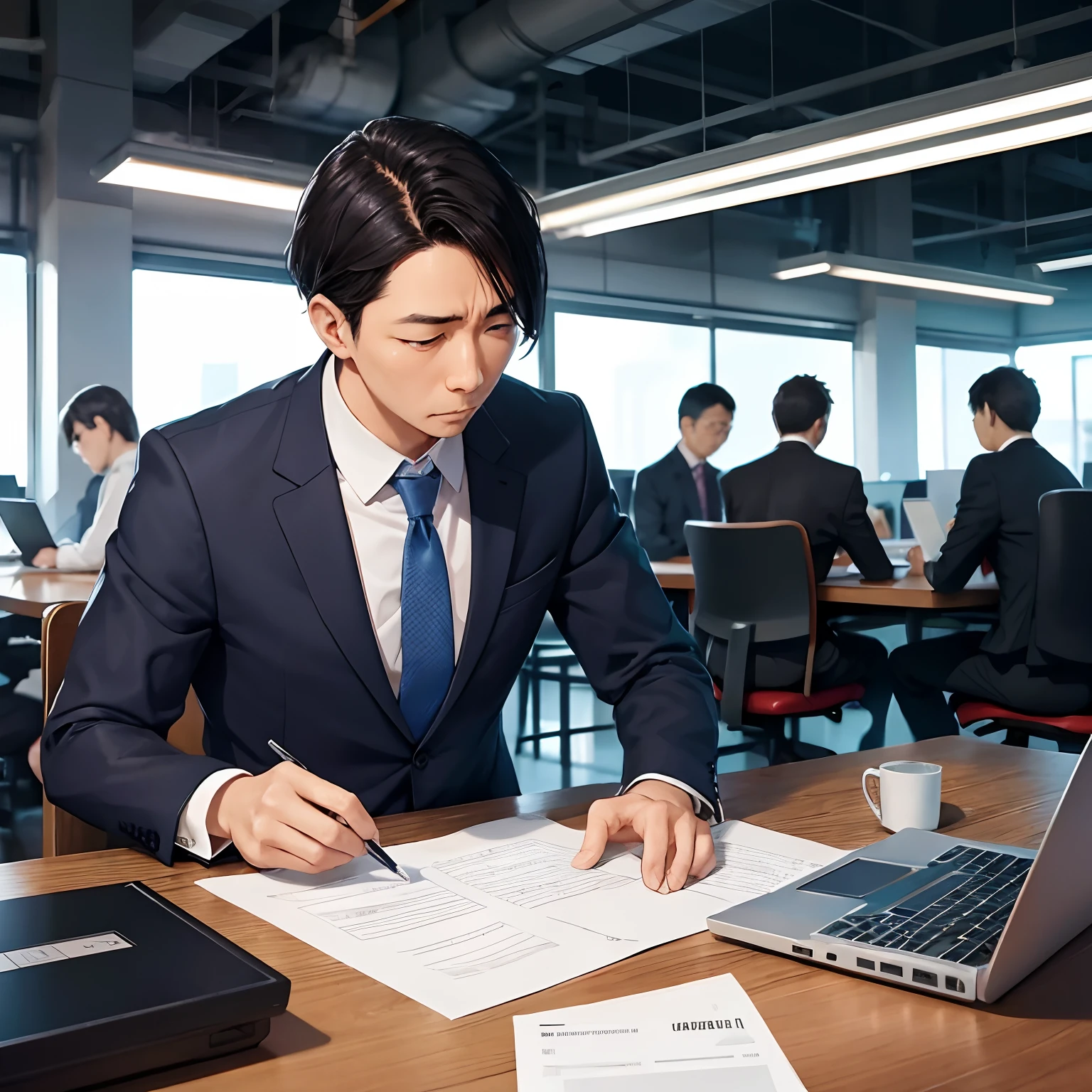 A salaryman apologizing at a business partner、factories --auto