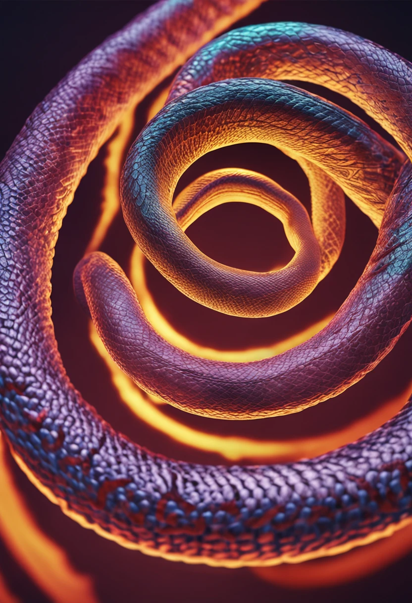 "A very beautiful 3D rendered white snake,Express dynamic, vivid effects and details,Best image quality,A high resolution,plethora of colors,Stunning light and shadow effects"