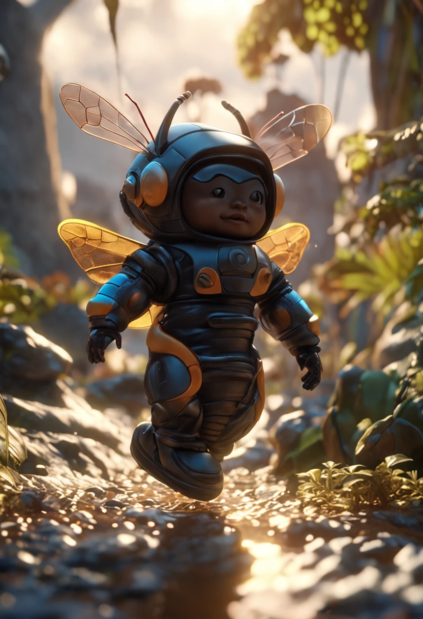 Child cute 3d black bee