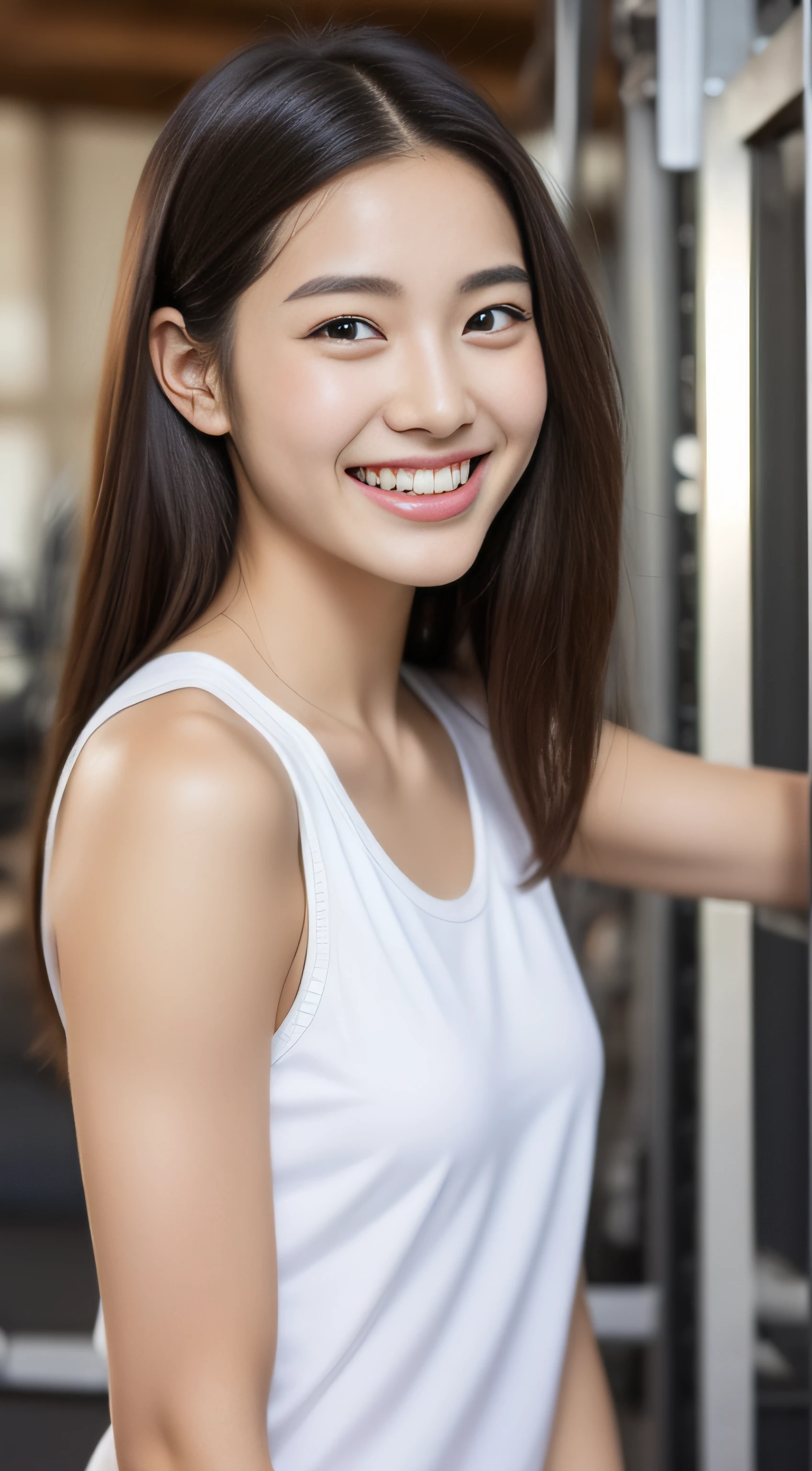 volley、hiquality、A hyper-realistic、healthy、Smiling expression、Slender perfect figure、Japan beauties、Beautiful eyes、Beautiful double、Beautiful skin、Gymnasium