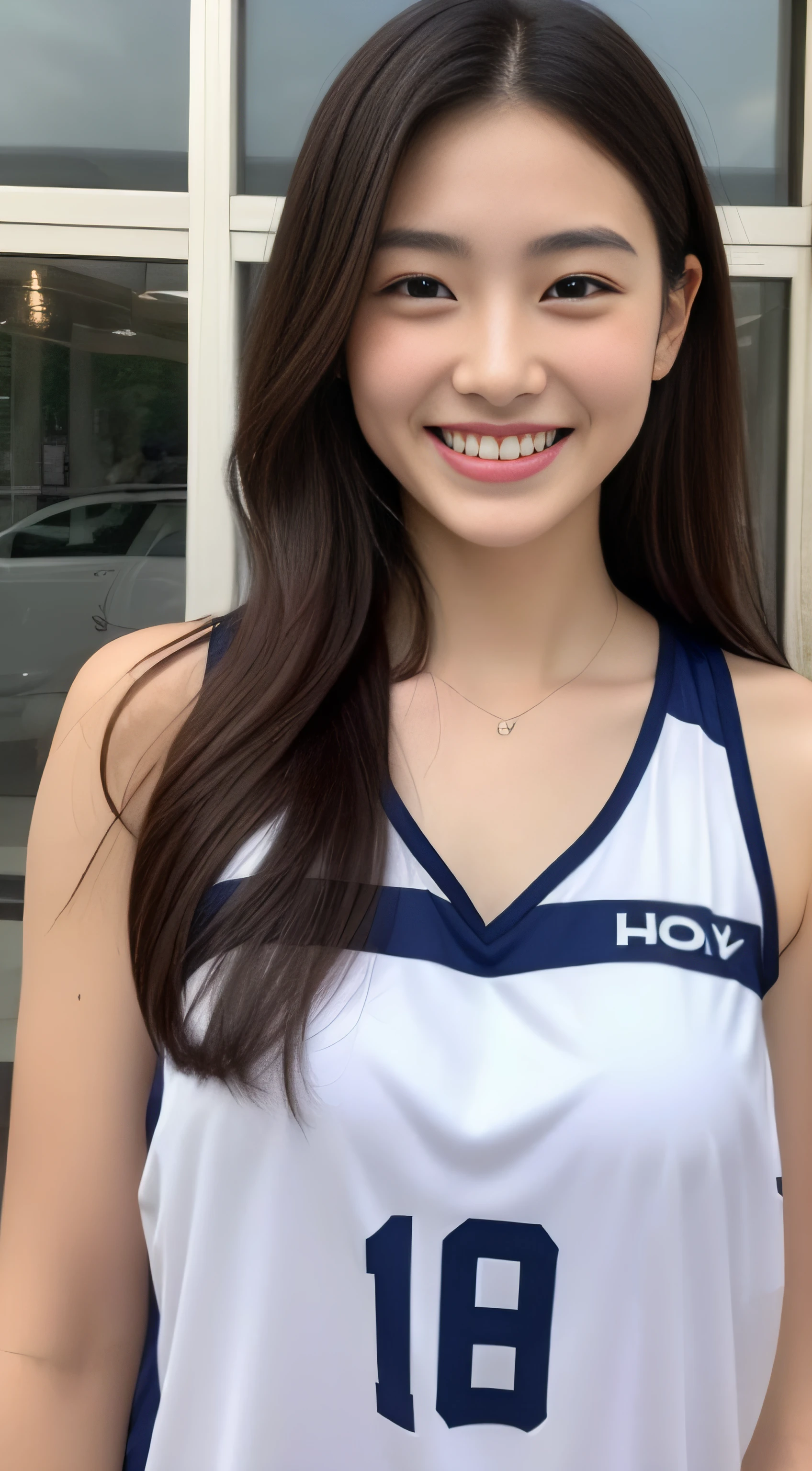 volley、hiquality、A hyper-realistic、healthy、Smiling expression、Slender perfect figure、Japan beauties、Beautiful eyes、Beautiful double、Beautiful skin、Gymnasium