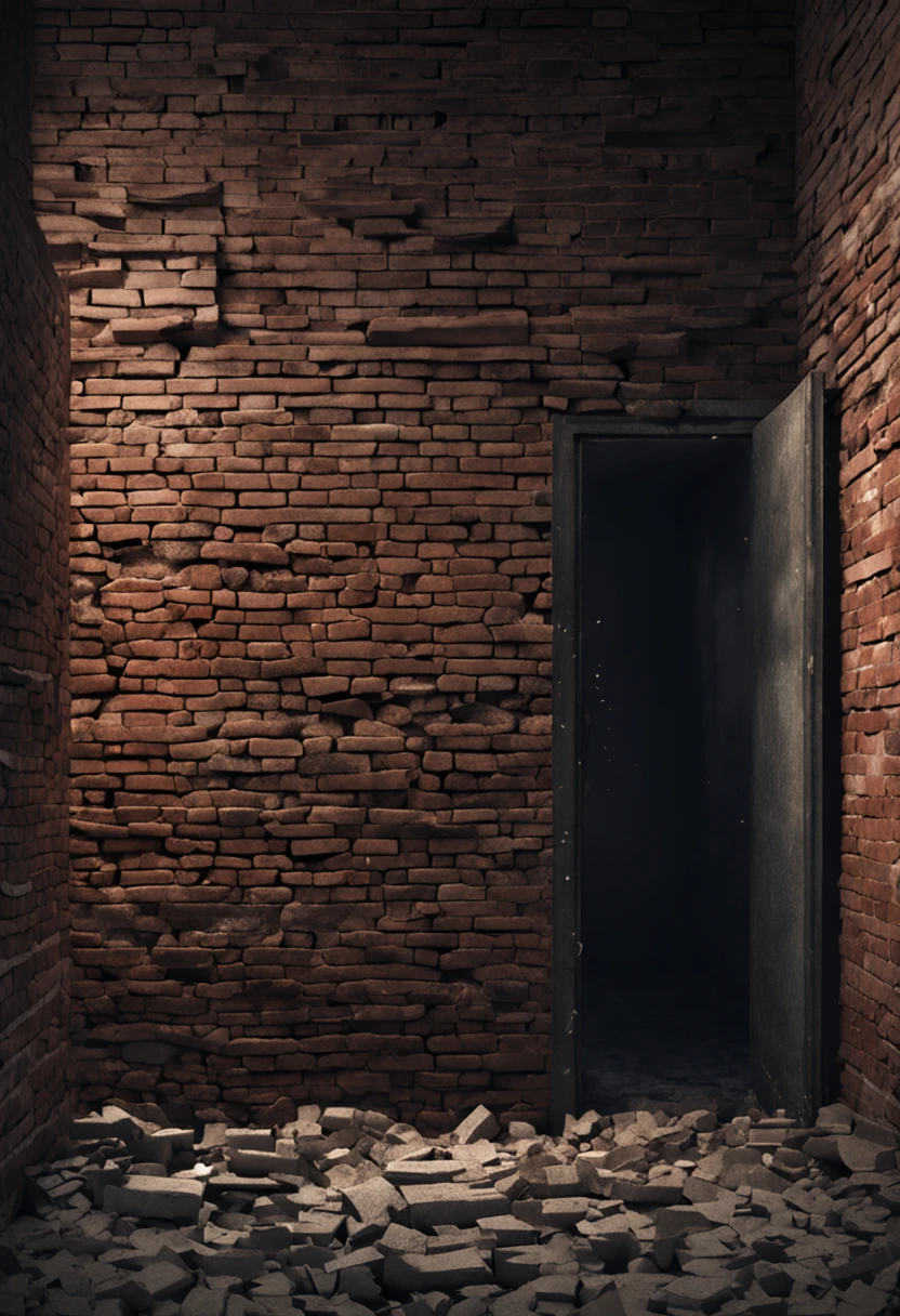 Broken dark brick closet texture