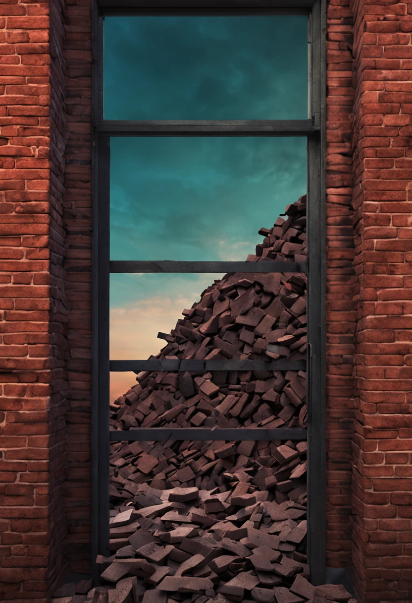 Broken dark brick closet texture