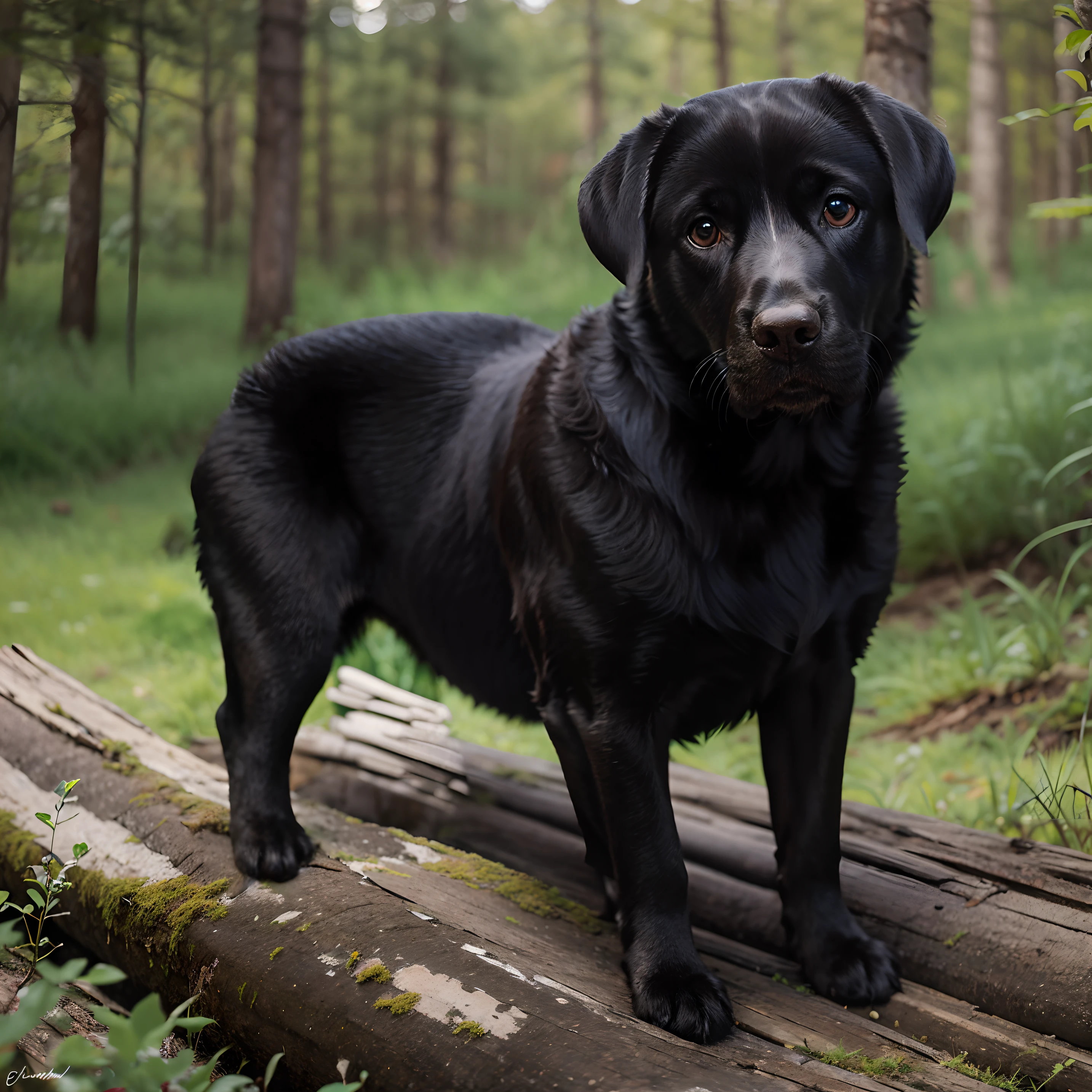 Labrador negro, retrato, pata