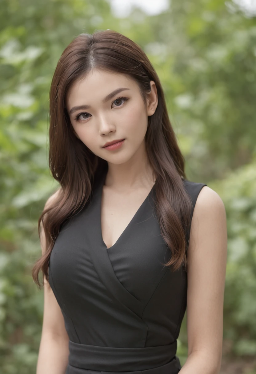 best qualtiy, Full body like，Refined face，pretty  face，25 years old woman，slimfigure，large bust，office lady uniform，Office wear，black lence stockings，Outdoor Scene，Sit with open legs ，Cocked buttocks