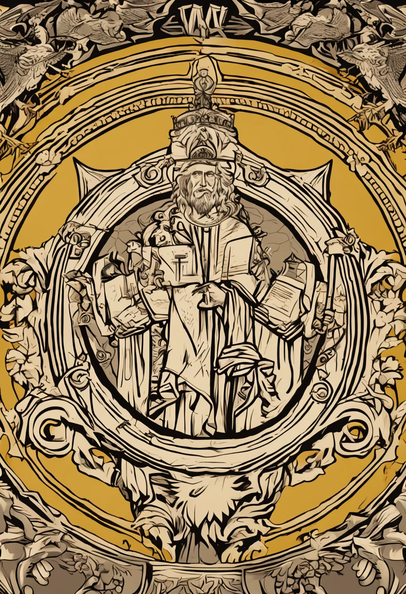 The logo consists of a circle with a golden background that represents honor to the Lord Jesus Christ and holiness. In the center of the circle, there is a coat of arms. The coat of arms is divided that represents father, filho e espirito santo. symbolizing the Christian faith and the centrality of God in life.