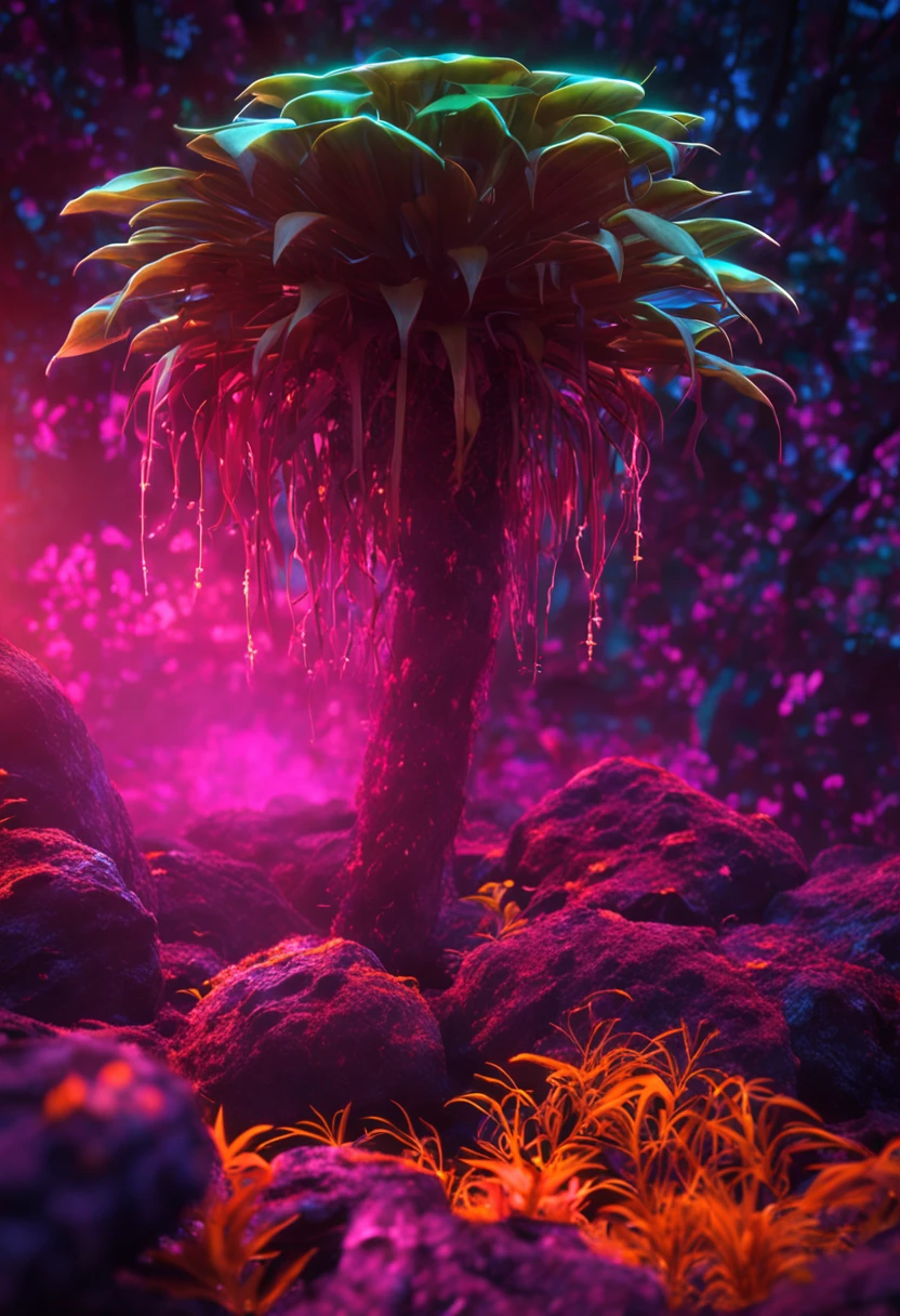 Caves, hot springs, glowing plants, exotic plants, weird plants, dreams, colorful fireflies
