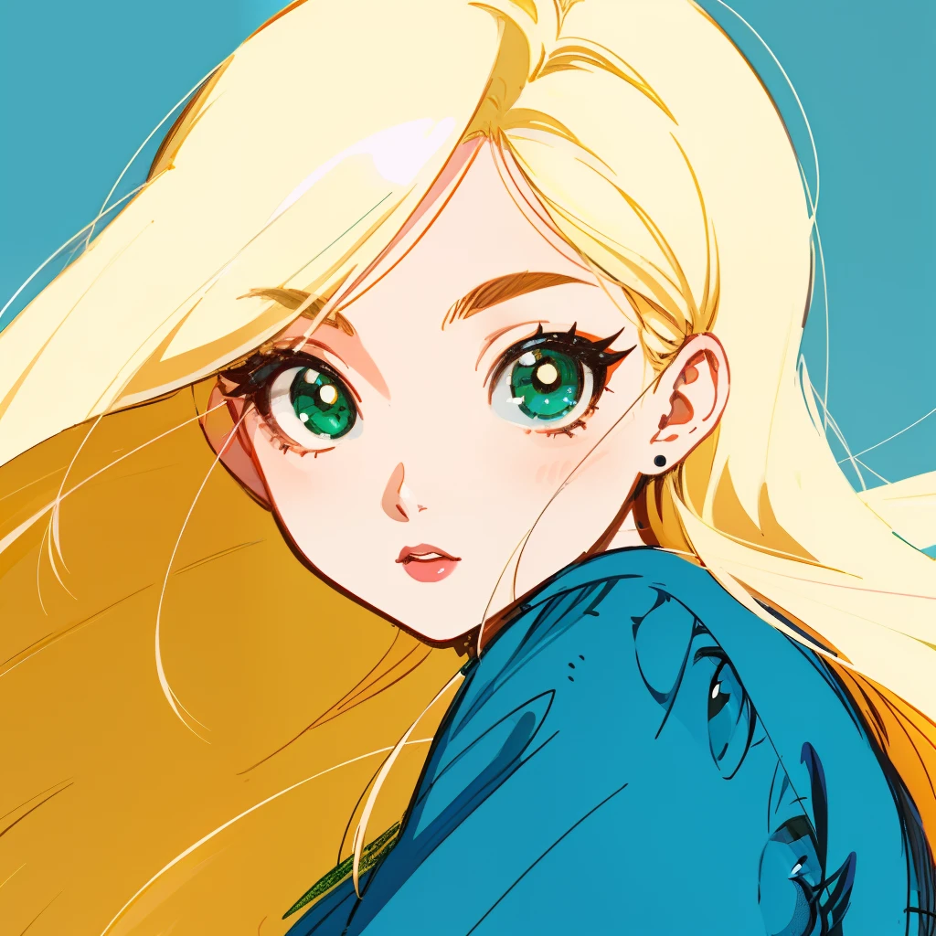 Cartoon illustration of lady in green shirt facingviewer, big eyes, round eyes, straight hair, longhair, beautiful, high quality, created by mrs beccadoodlefly, grunge beauty style, sandara tang,
closeup, charming character illustration, folklore