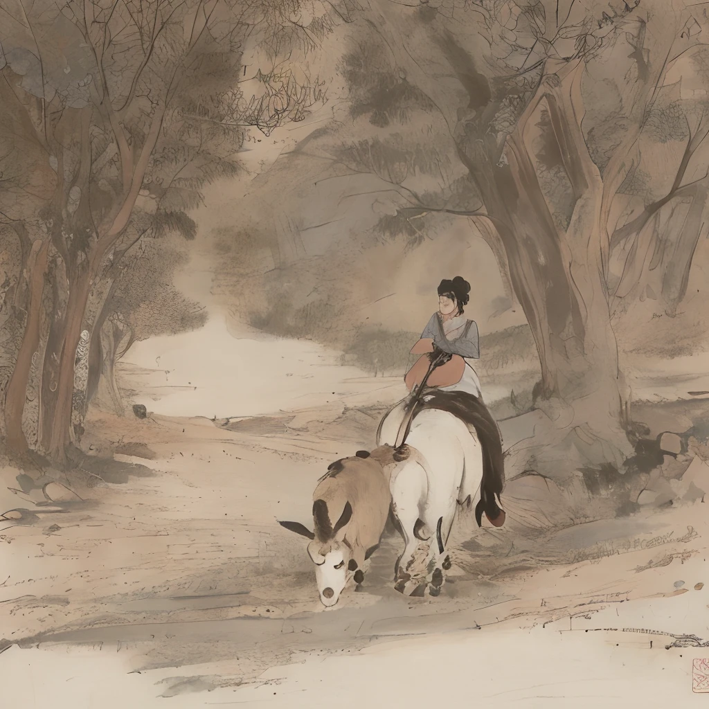 Lü Bu rides a donkey