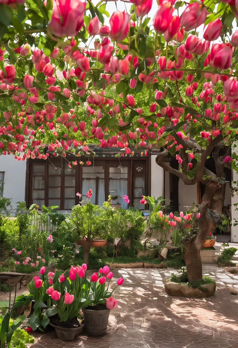 In one corner of the courtyard is a well-designed garden and orchard。The garden is full of flowers and greenery,Such as tulips、Roses and crape myrtle, etc,When the flowers are in full bloom,Bring brilliant colors to the courtyard。A variety of fruit trees are planted in the orchard,Such as apples、peaches and oranges, etc,When the fruit is ripe,The owners can pick fresh fruit themselves,Enjoy nature's bounty。