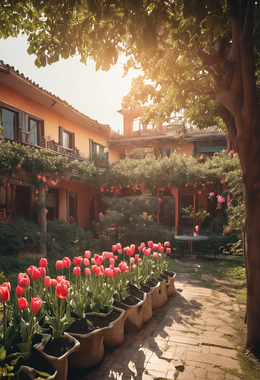In one corner of the courtyard is a well-designed garden and orchard。The garden is full of flowers and greenery,Such as tulips、Roses and crape myrtle, etc,When the flowers are in full bloom,Bring brilliant colors to the courtyard。A variety of fruit trees are planted in the orchard,Such as apples、peaches and oranges, etc,When the fruit is ripe,The owners can pick fresh fruit themselves,Enjoy nature's bounty。