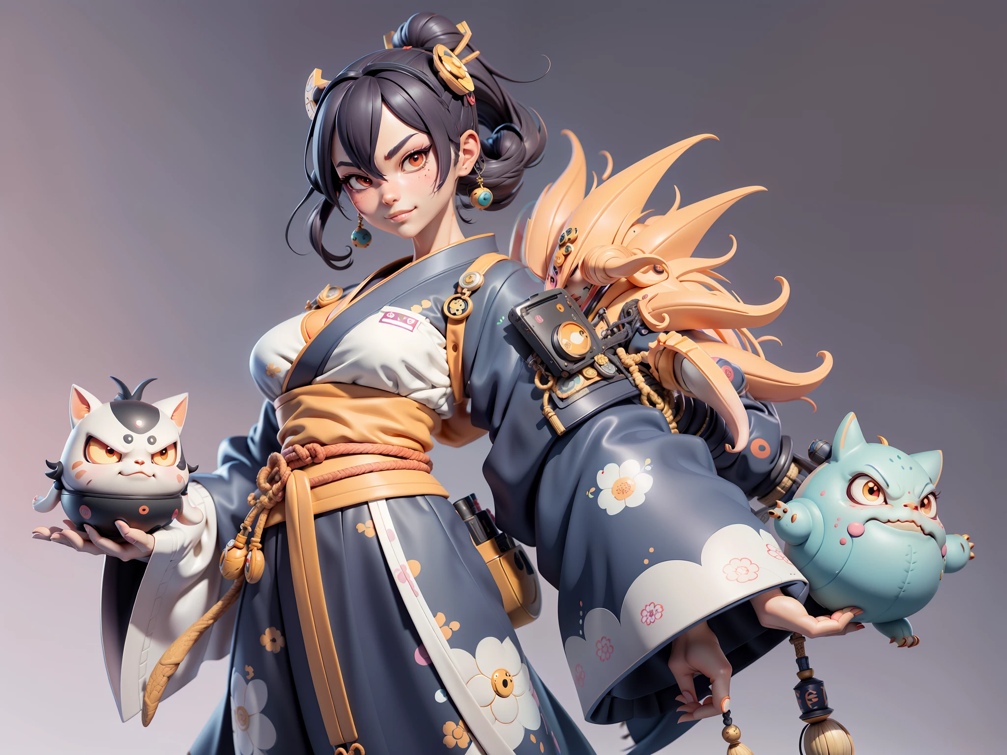 (Daisaku),(Need),(Super meticulous),(full bodyesbian:1.2),Japanese ukiyo-e girl,japanese geisha,Beautiful,Oriental dragon,Aeolian Thor,Raised sexy,爆乳,Oriental face,TV Anchor,Bust portrait illustration,Alone,In black suit,a blue tie,The face is slightly chubby,The face was clean,without a beard,Black super short hair,Black eyes,Smile confidently,3C computer sub-products,iPad, iphone,Digital painting,3D character design by Mark Clairen and Pixar and Hayao Miyazaki and Akira Toriyama,The illustration is a high-definition illustration in 4K resolution,With very detailed facial features and cartoon-style visuals。