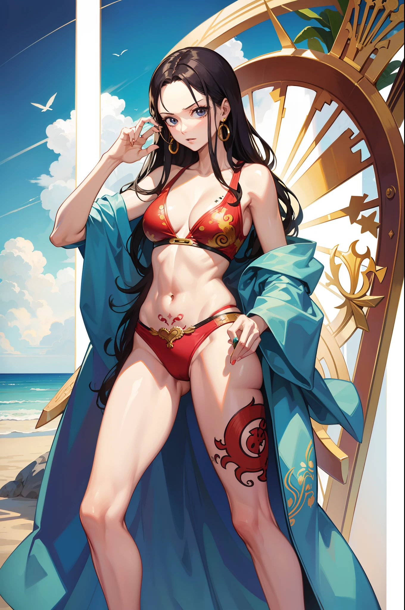 one piece boa hancock, no underwear, crotch tattoo